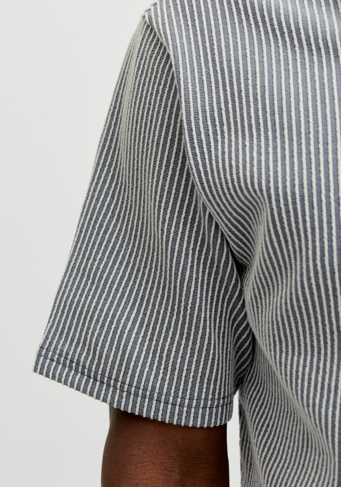Jack & Jones Short Sleeve Stripe Shirt - Blue 4 Shaws Department Stores