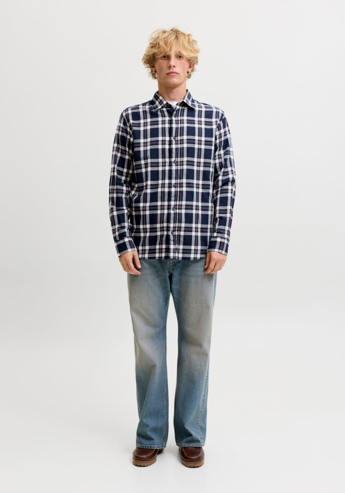 Jack & Jones Dover Check Shirt - Blue 3 Shaws Department Stores