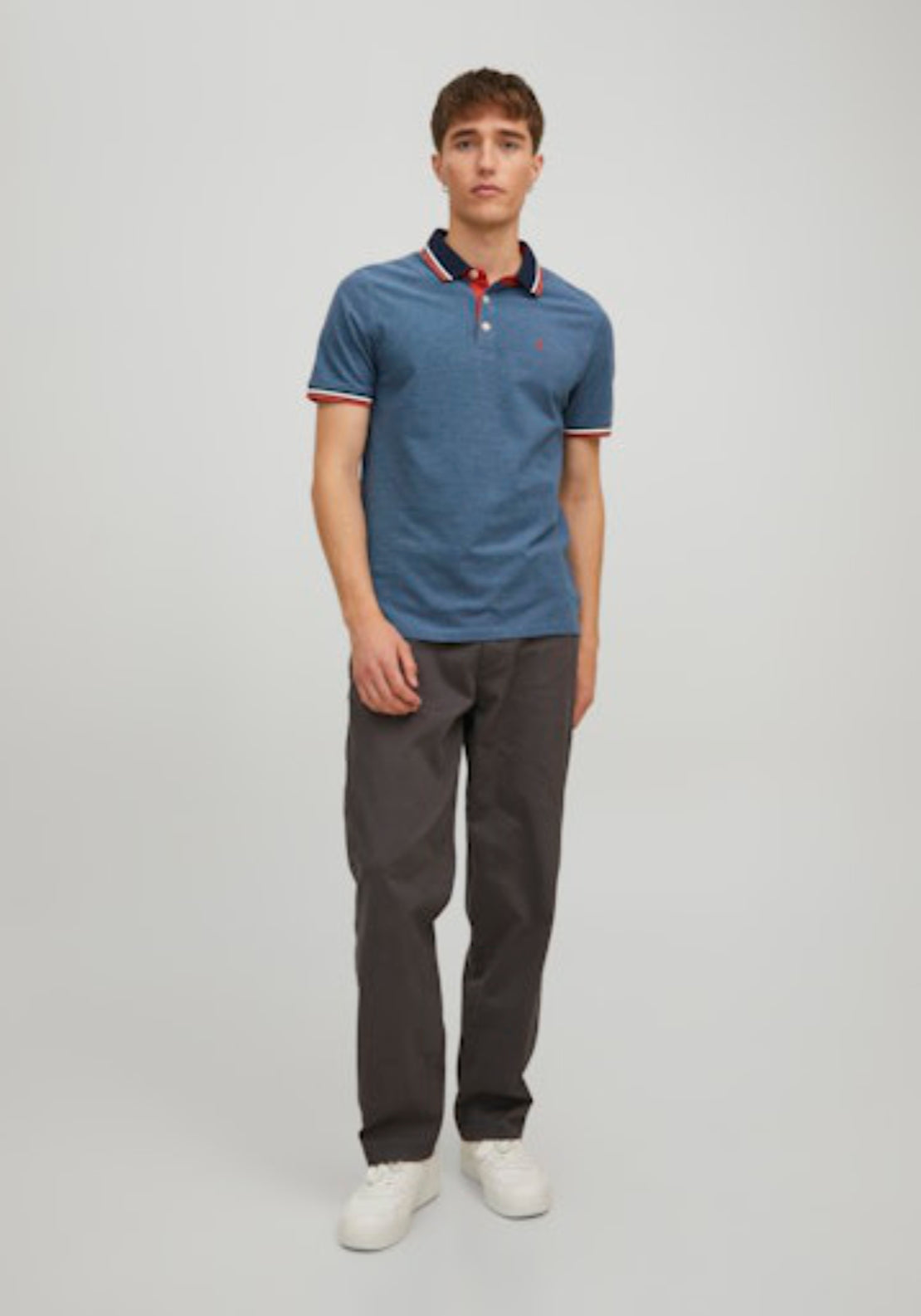 Jack & Jones Essential Short Sleeve Polo Shirt - Blue 6 Shaws Department Stores