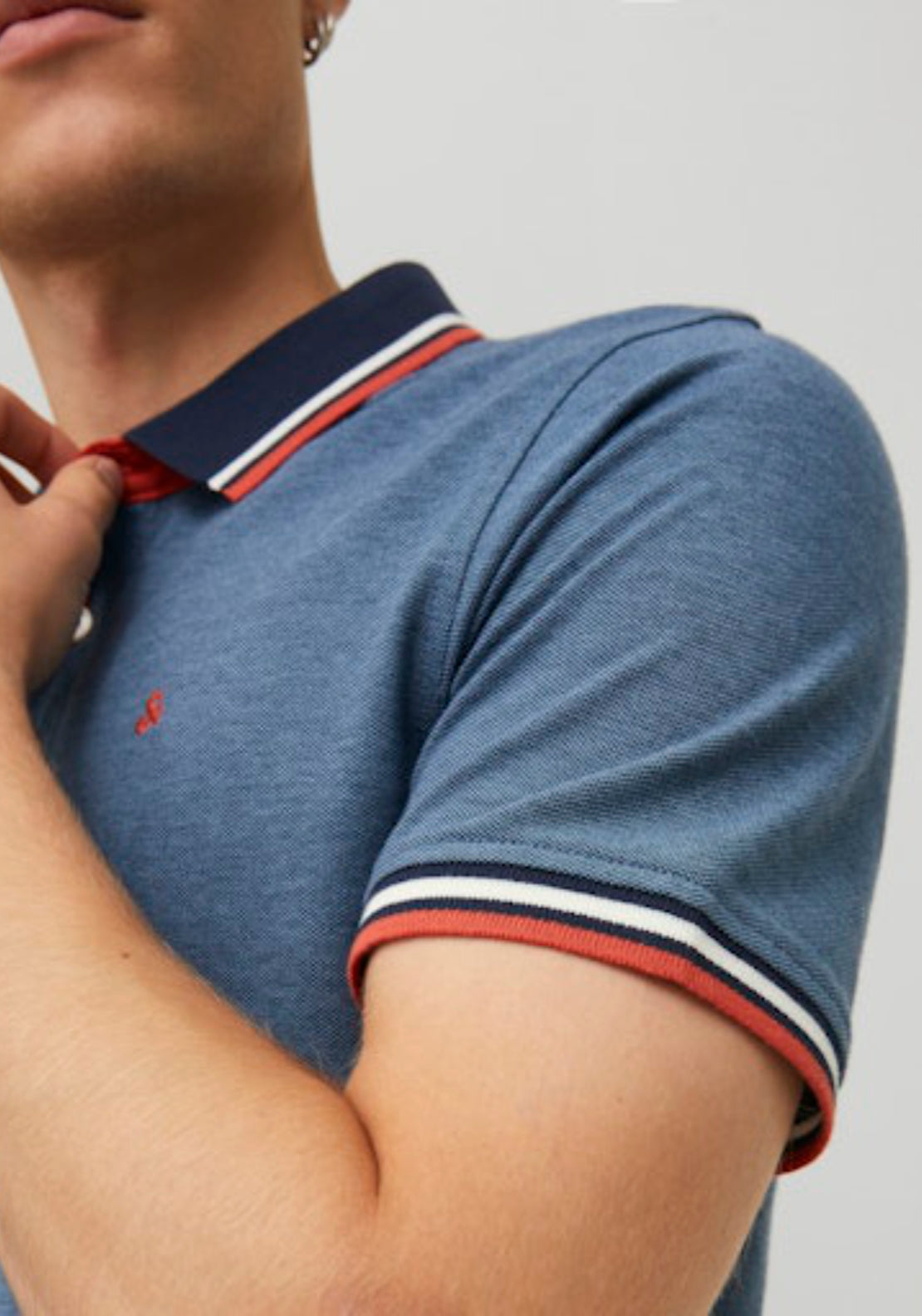 Jack & Jones Essential Short Sleeve Polo Shirt - Blue 4 Shaws Department Stores
