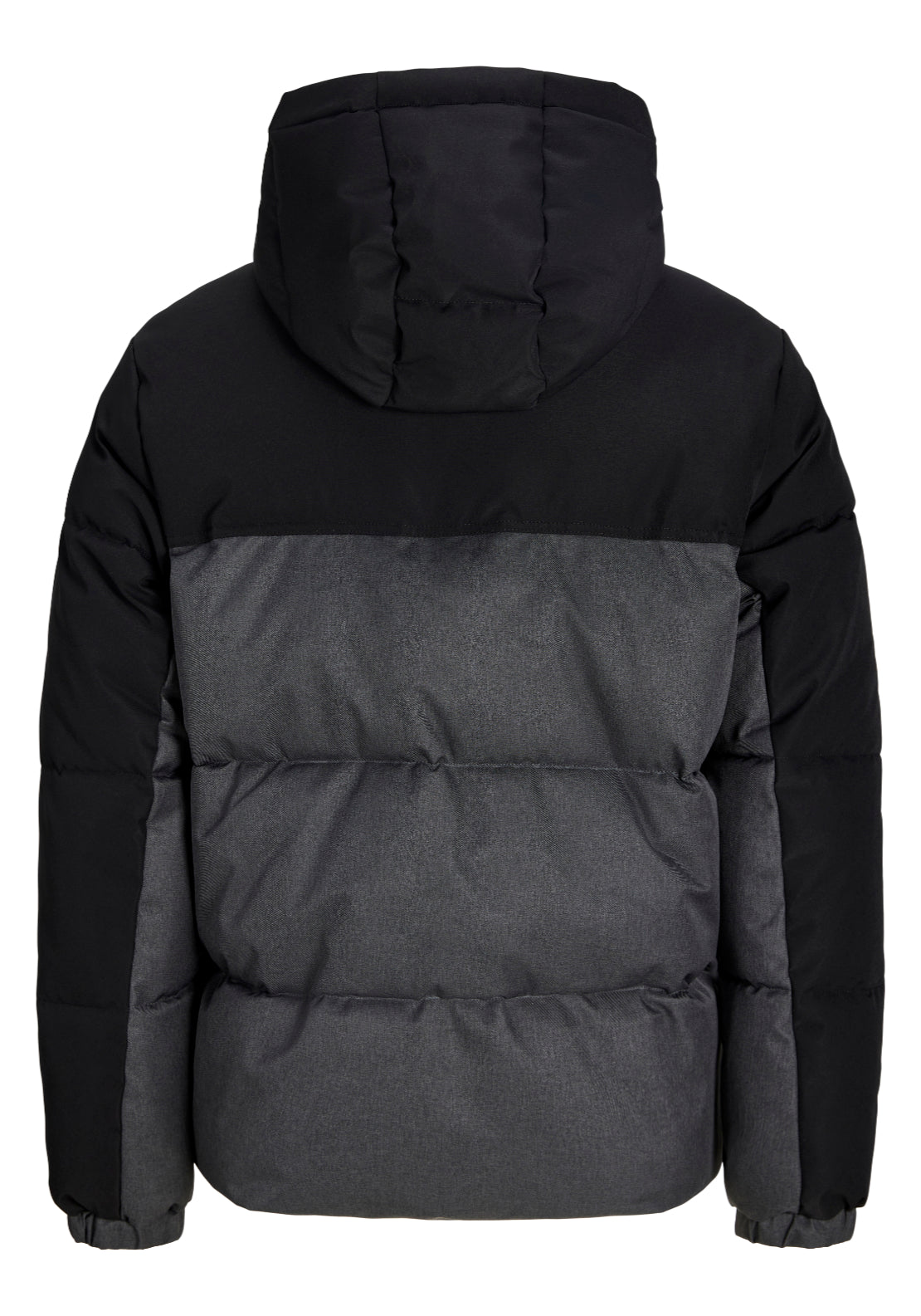 Oxford Melange Puffer Jacket - Black