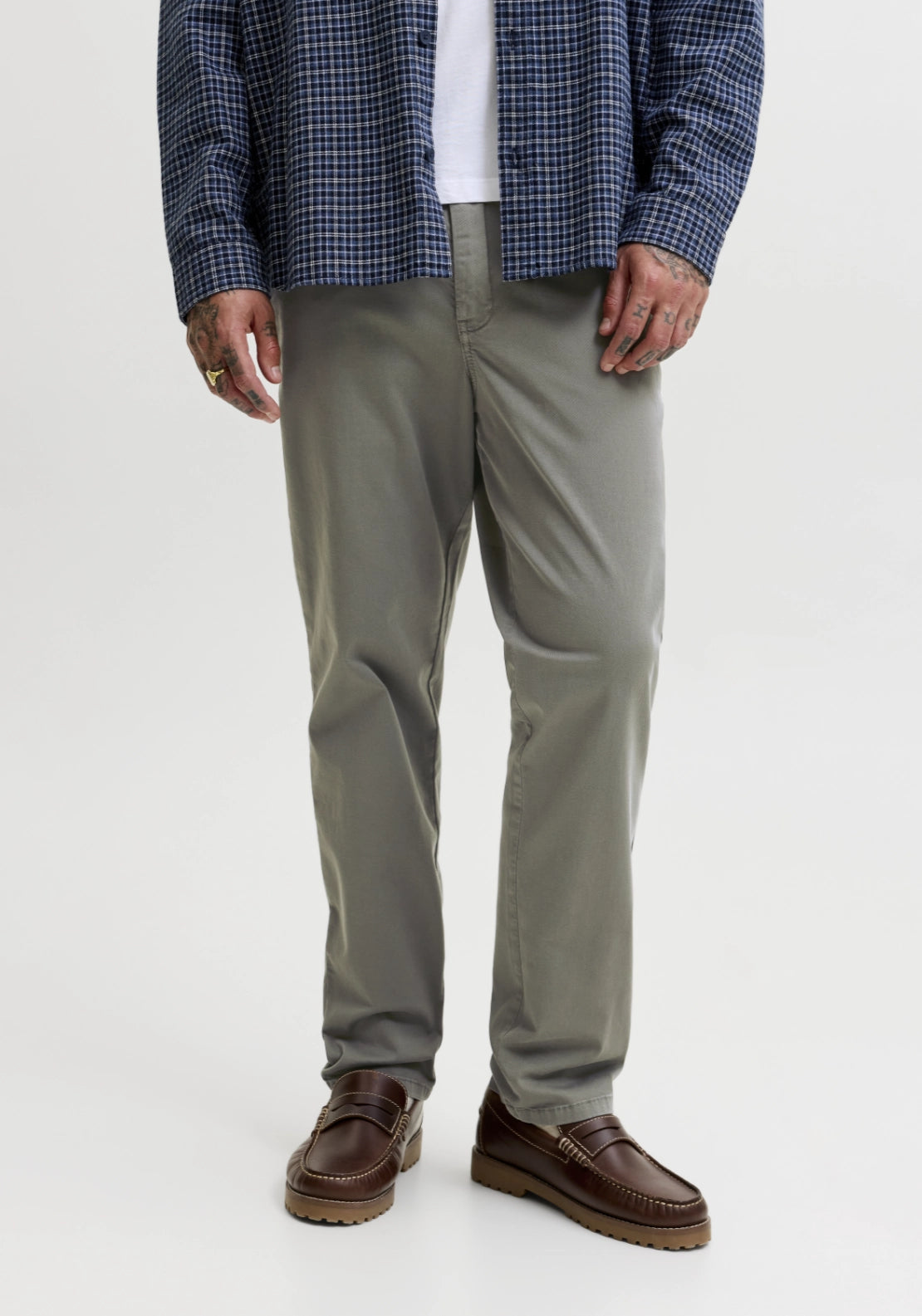 Jack & Jones Regular Fit Timeless Chinos - Muted Basil 1 Shaws Department Stores