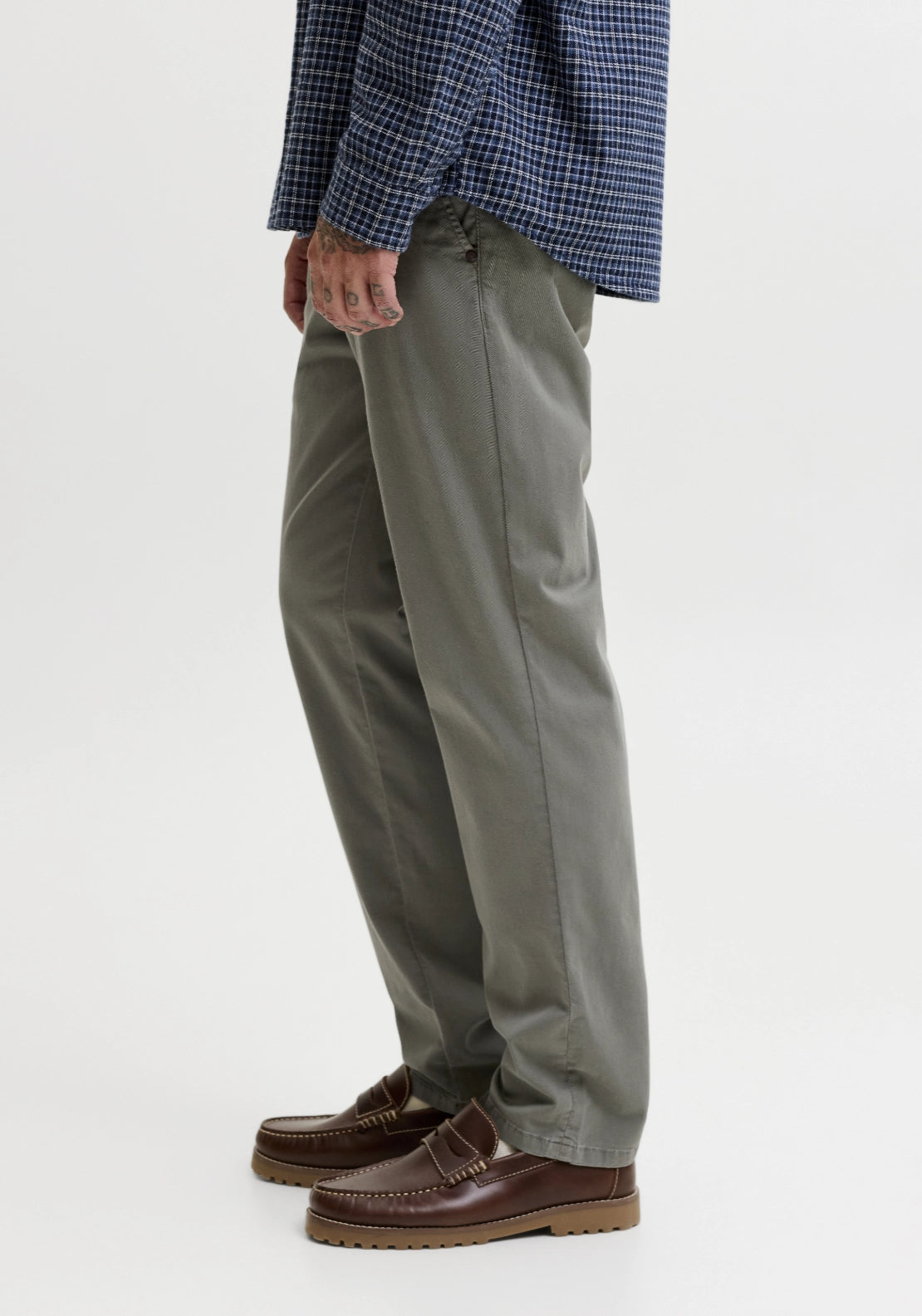 Jack & Jones Regular Fit Timeless Chinos - Muted Basil 2 Shaws Department Stores