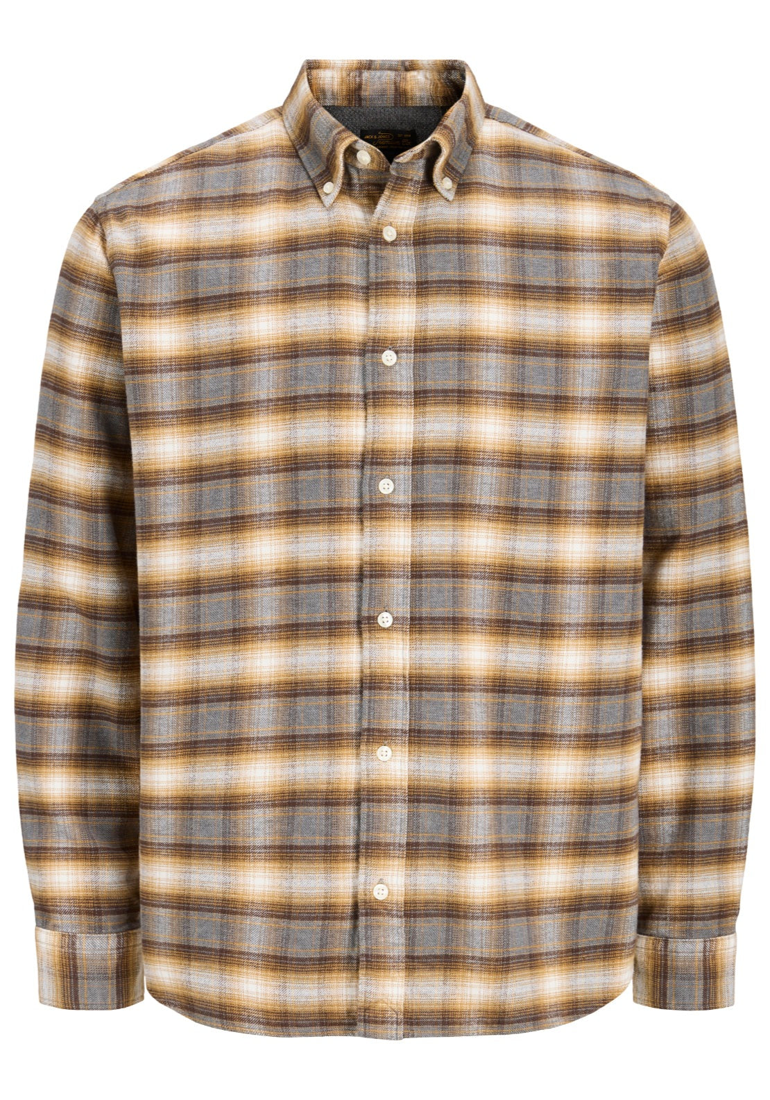 Jack & Jones Stanley Flannel Shirt - Walnut 1 Shaws Department Stores