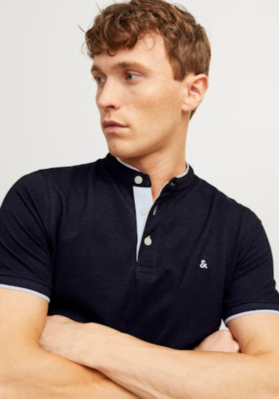 Jack & Jones Plain Polo Shirt Dark Navy - Blue 2 Shaws Department Stores
