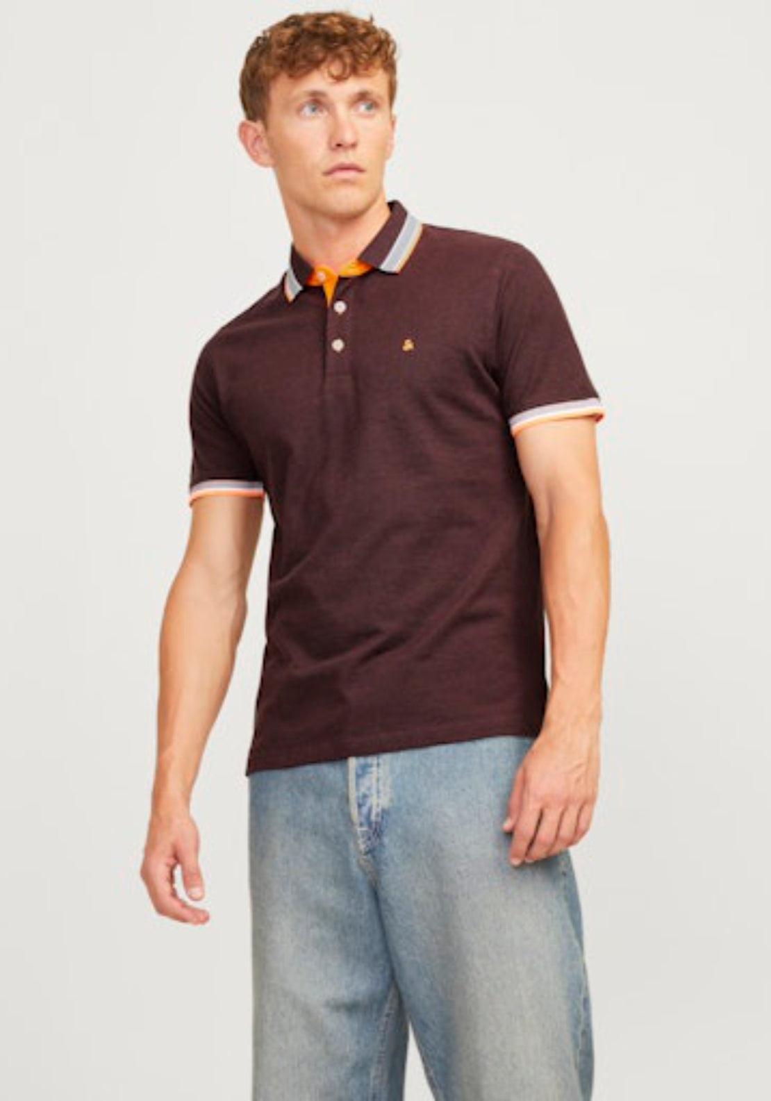 Jack & Jones Essential Short Sleeve Polo Shirt - Vineyard Wine 1 Shaws Department Stores