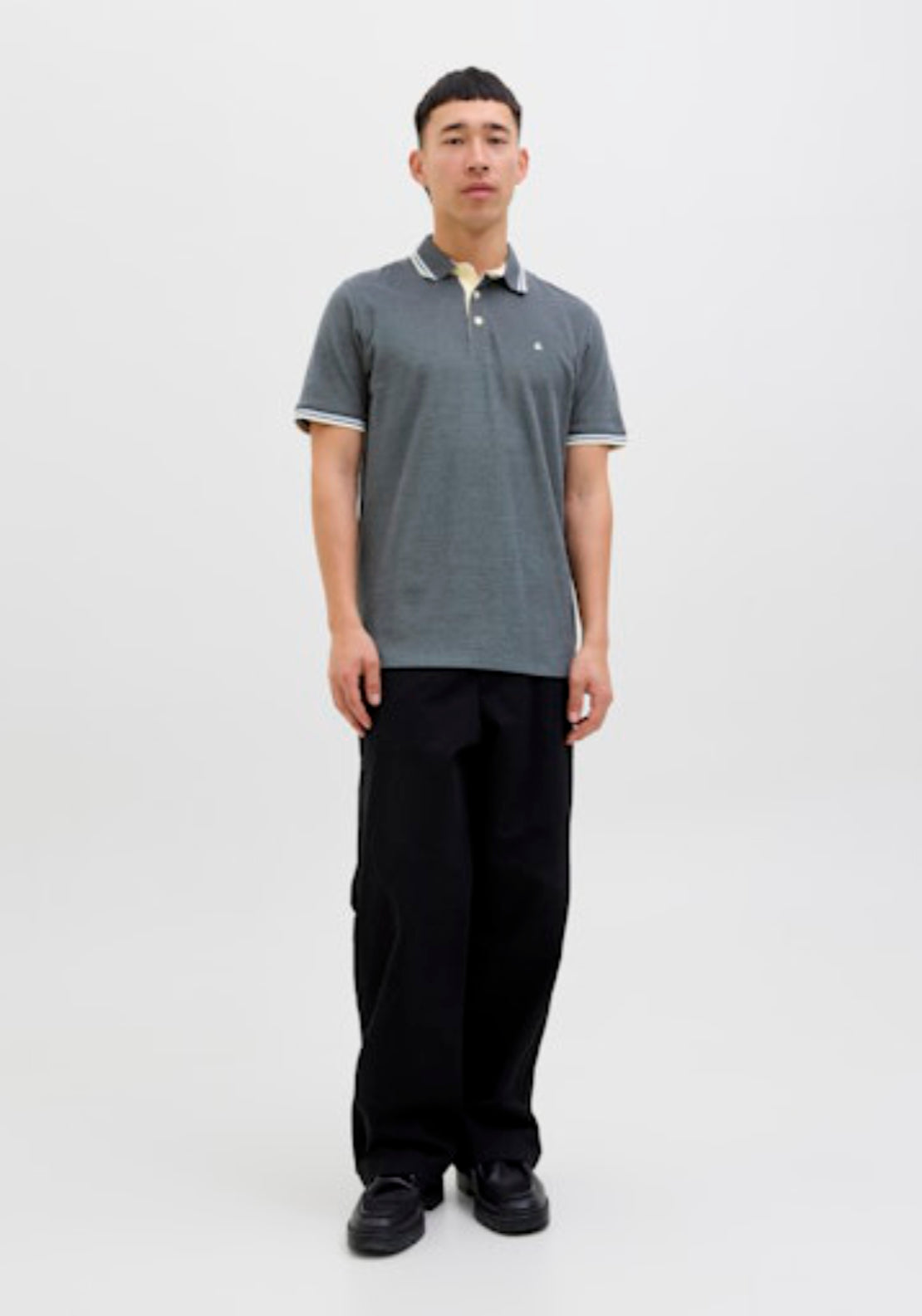 Jack & Jones Essential Short Sleeve Polo Shirt - Grey 6 Shaws Department Stores