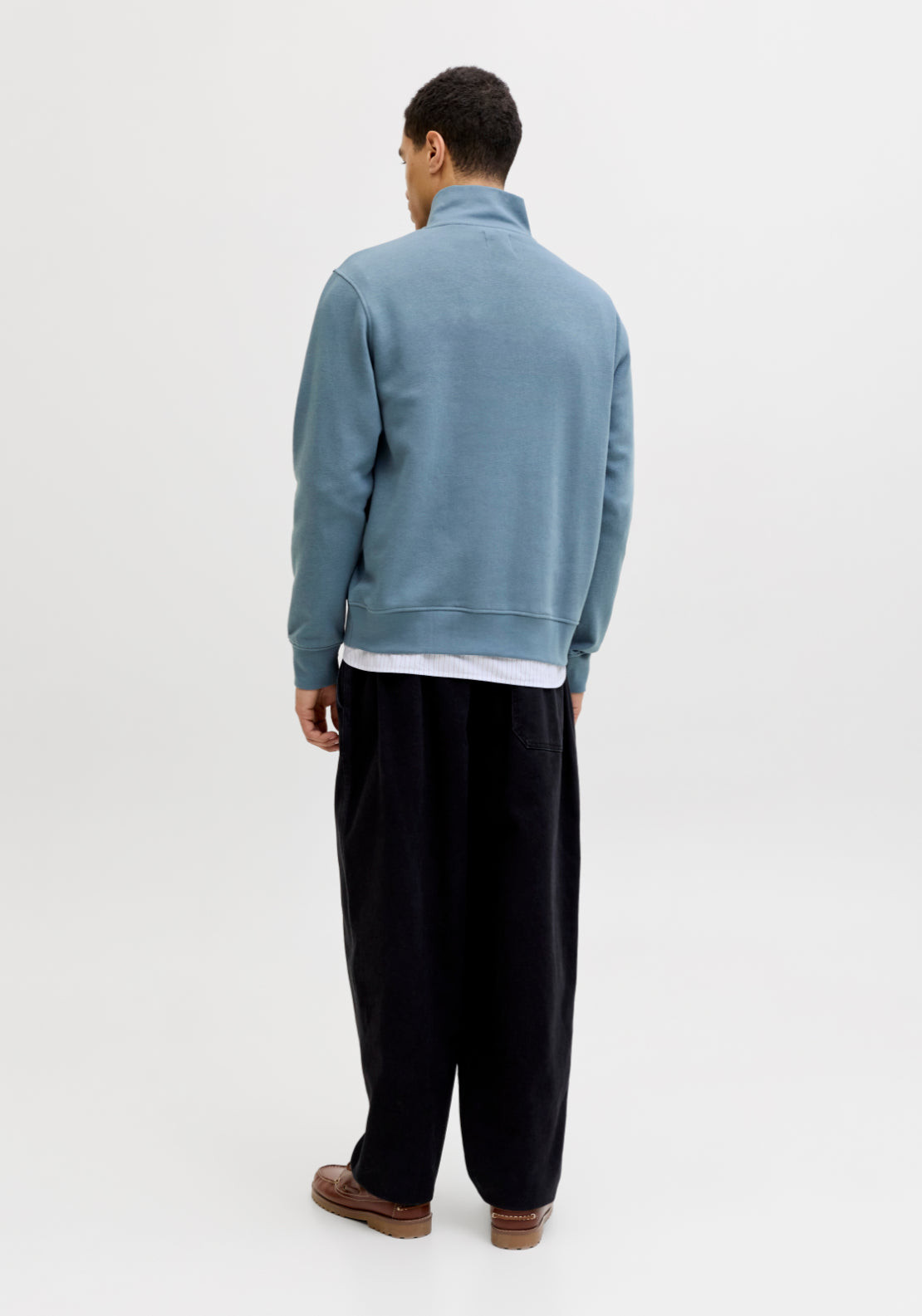 Jack & Jones Printed Half Zip Sweatshirt - Blue 2 Shaws Department Stores