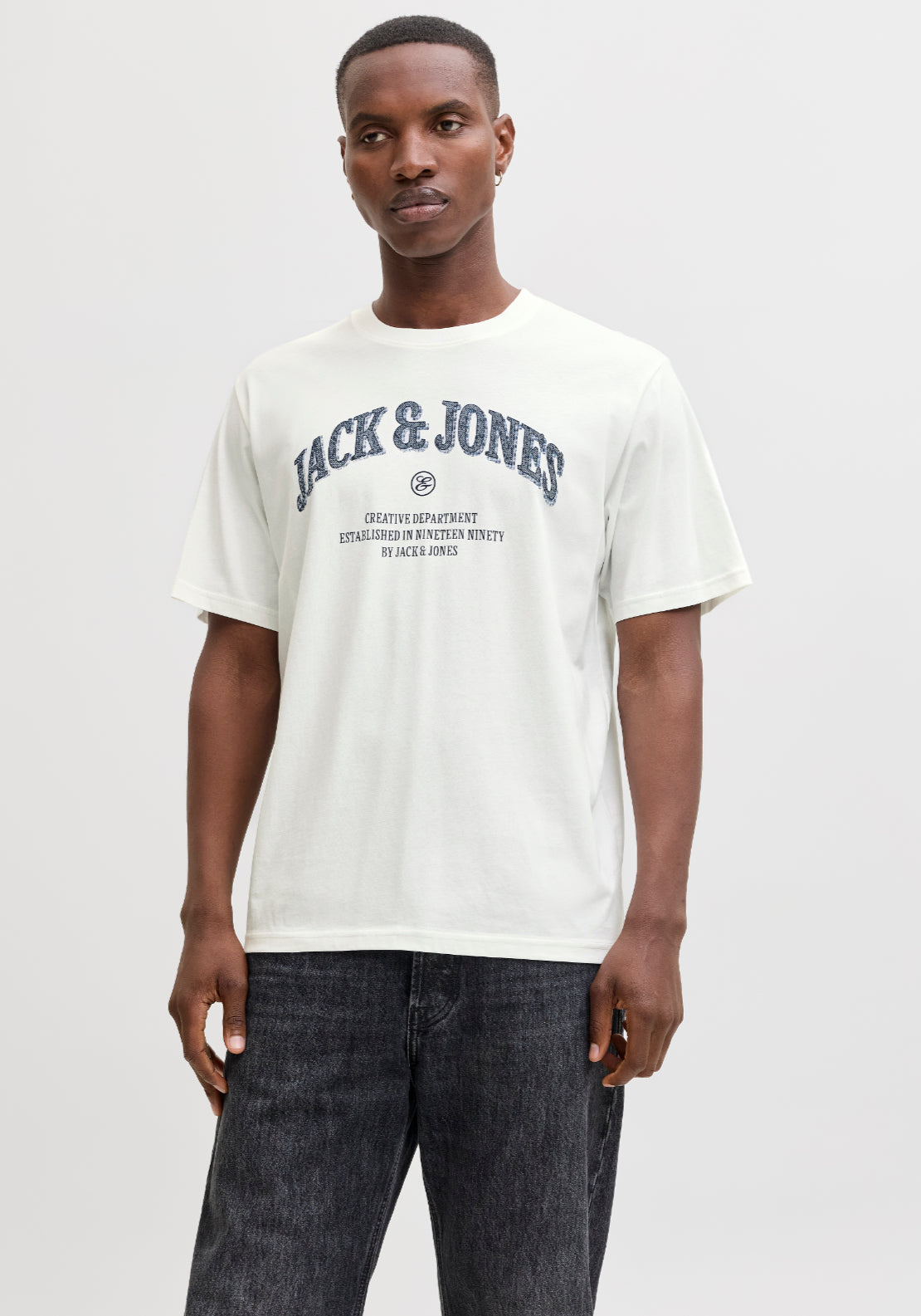 Jack & Jones Short Sleeve T-Shirt - Clouddancer 1 Shaws Department Stores