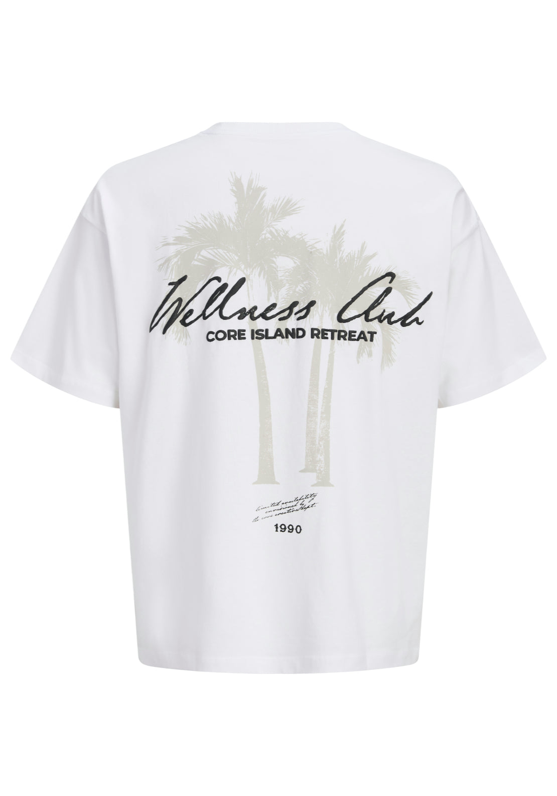 Jack & Jones Short Sleeve Script Back Print Tee - White 8 Shaws Department Stores