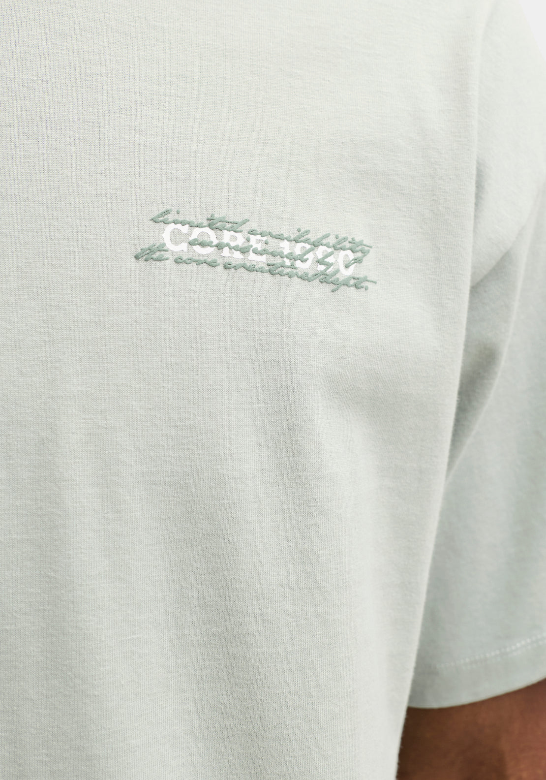 Jack & Jones Short Sleeve Script Back Print Tee - Aqua Gray 4 Shaws Department Stores