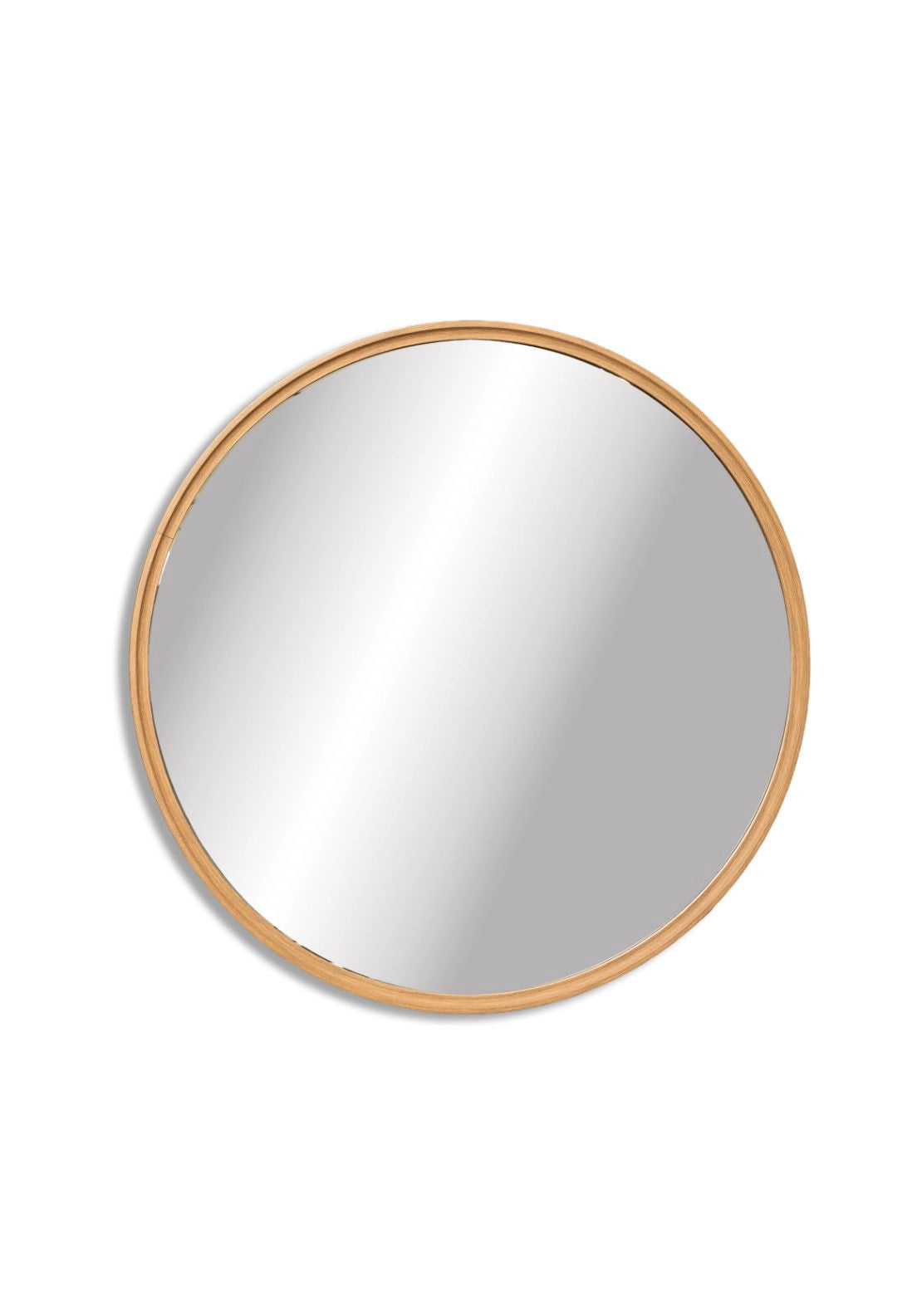 Gold Frame Round Mirror - Brown