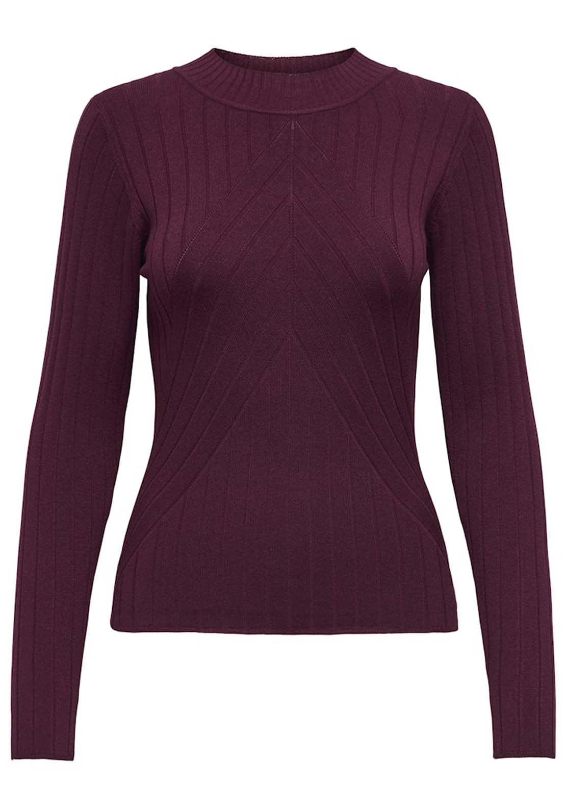 Jdy Long Sleeve Round Neck Jumper - Maroon Banner 6 Shaws Department Stores