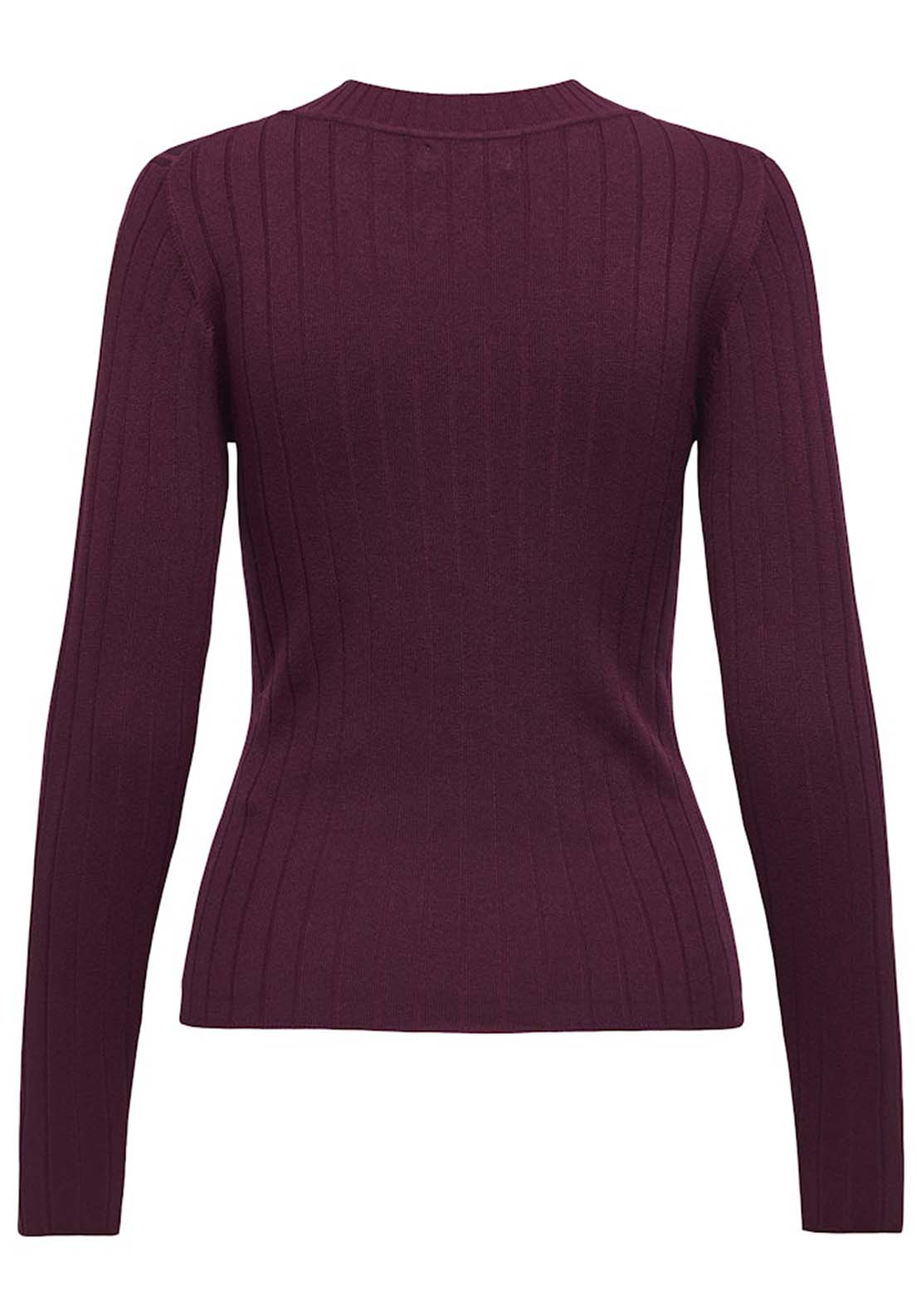 Jdy Long Sleeve Round Neck Jumper - Maroon Banner 7 Shaws Department Stores