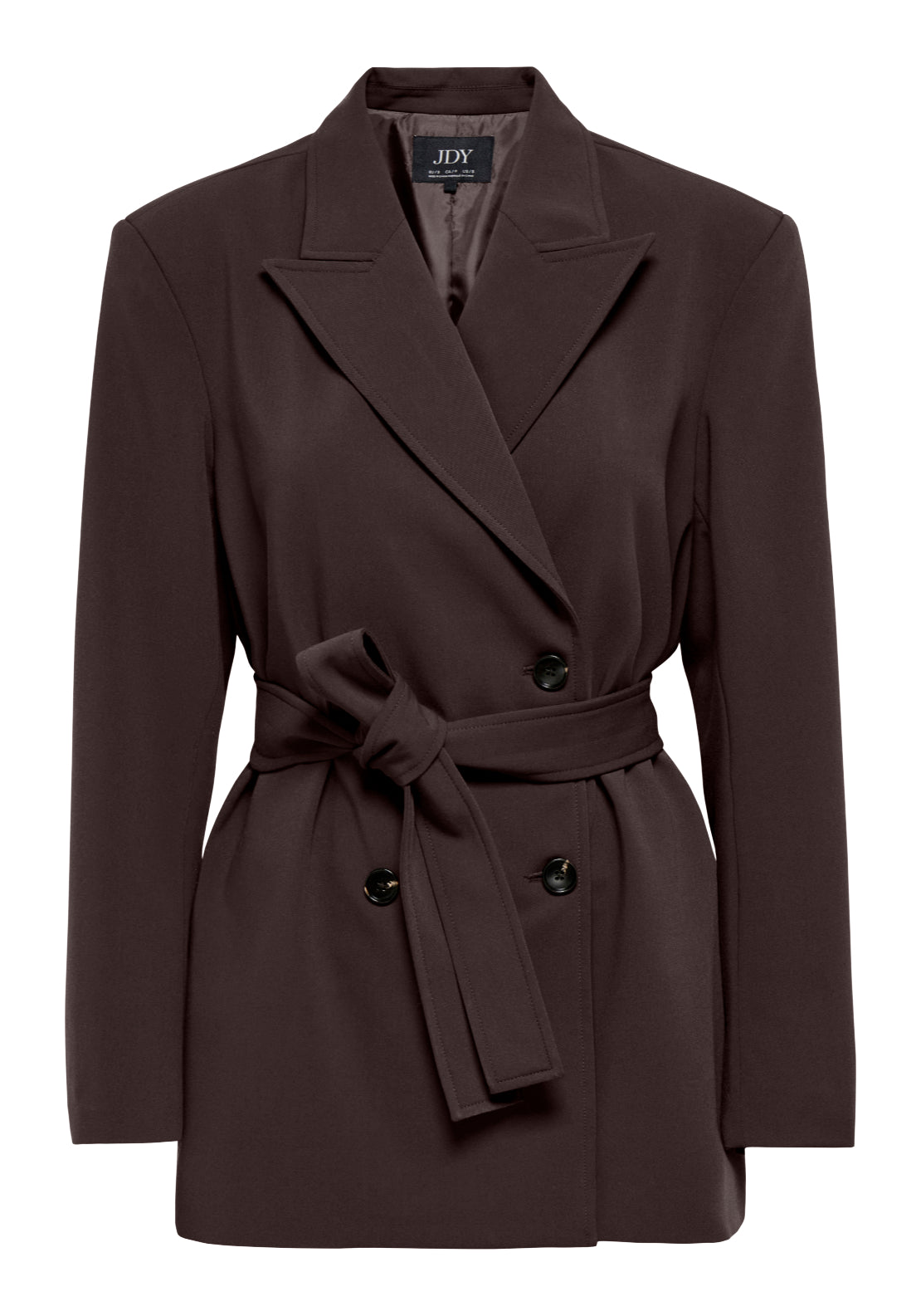 Jdy Miso Long Sleeve Belt Blazer - Chocolate Plum 1 Shaws Department Stores