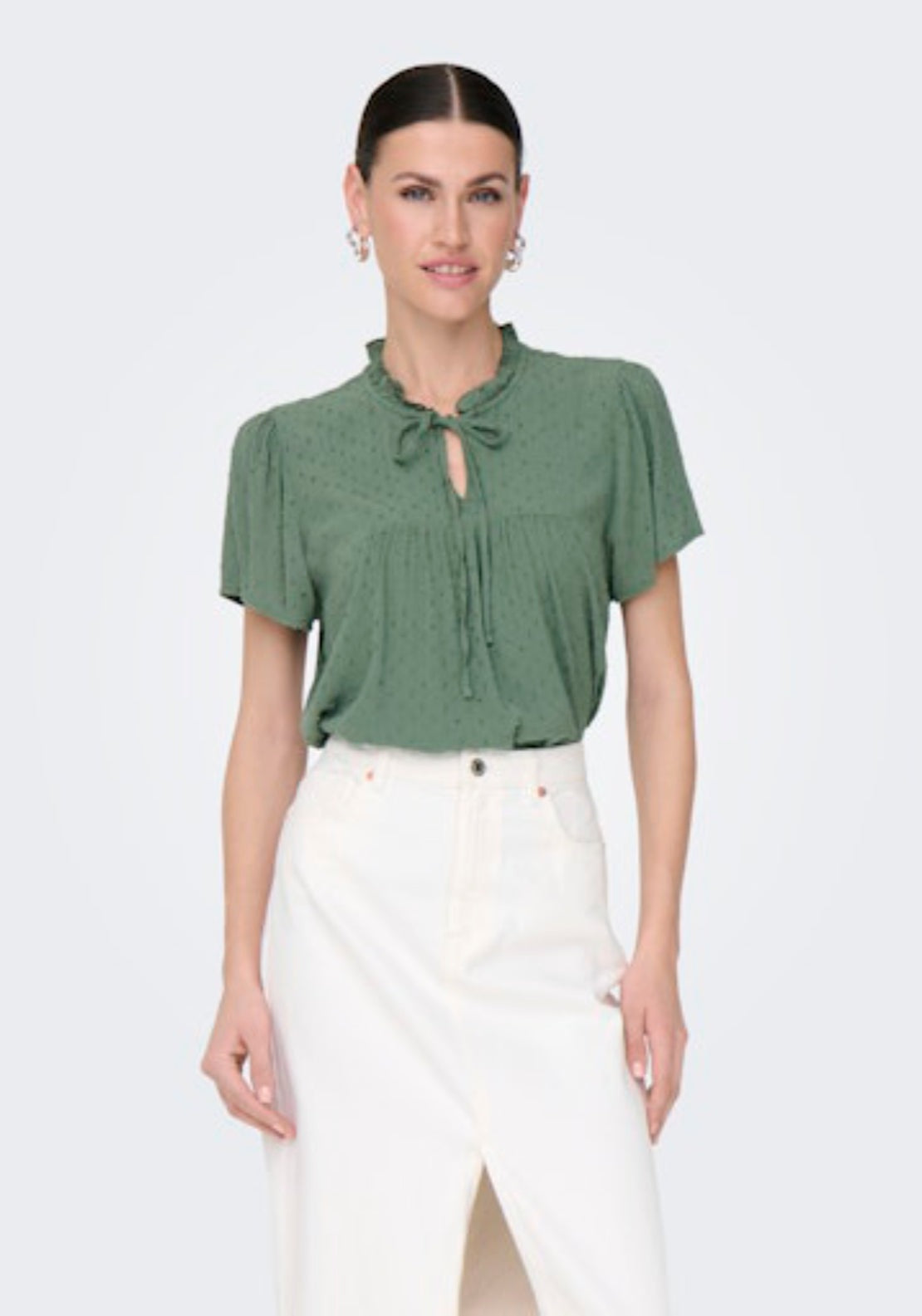 Jdy Lima Life Short Sleeve Top - Green 1 Shaws Department Stores