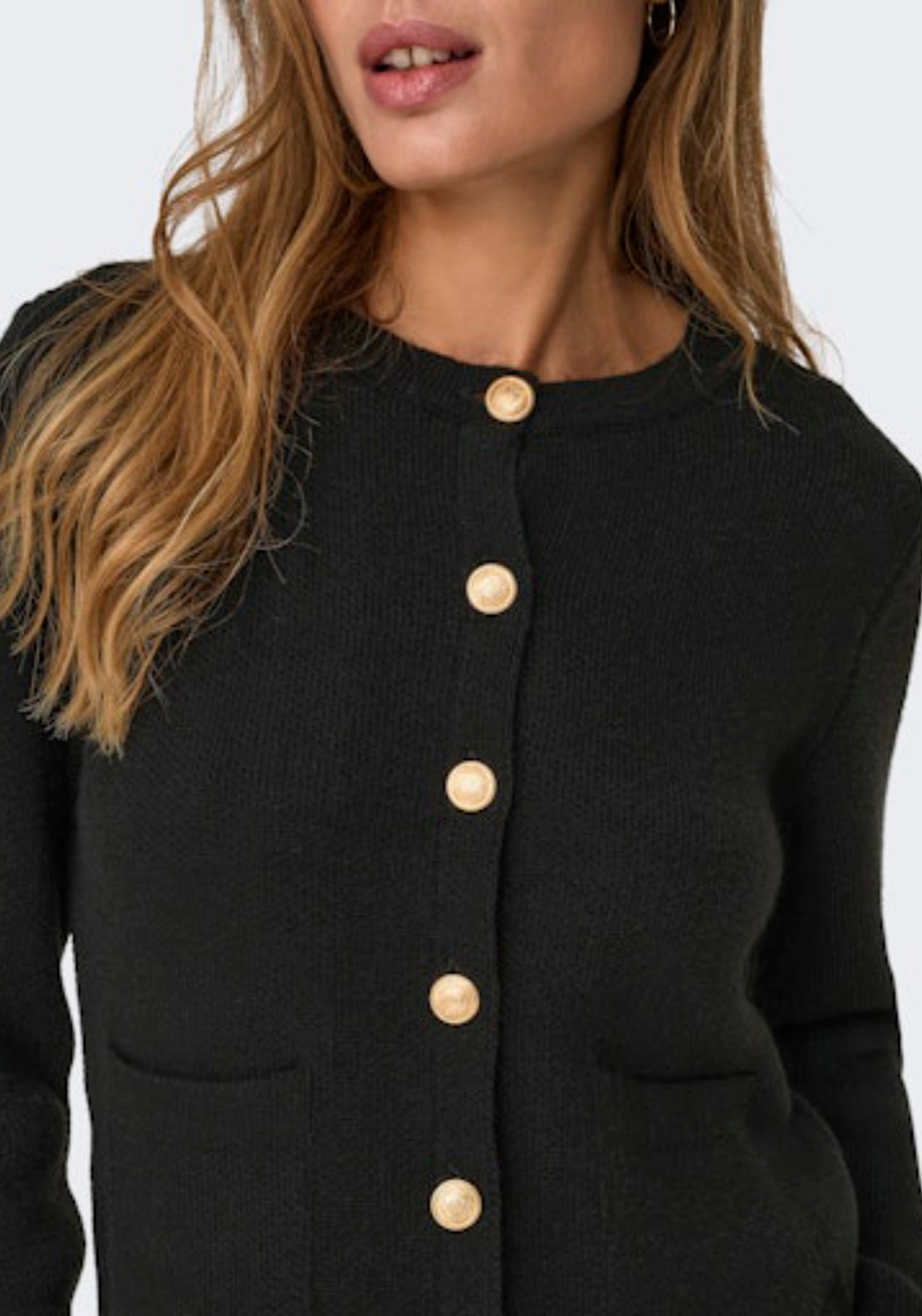Kim Long Sleeve Button Cardigan - Black