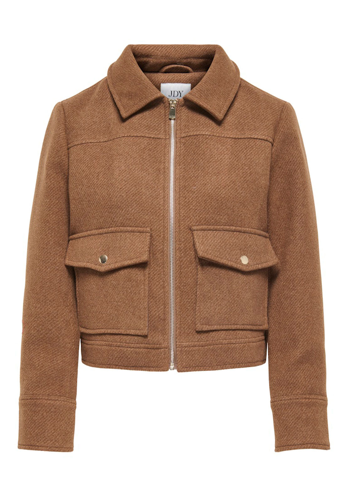 Jdy Short Zip Jacket - Partridge Melange 1 Shaws Department Stores