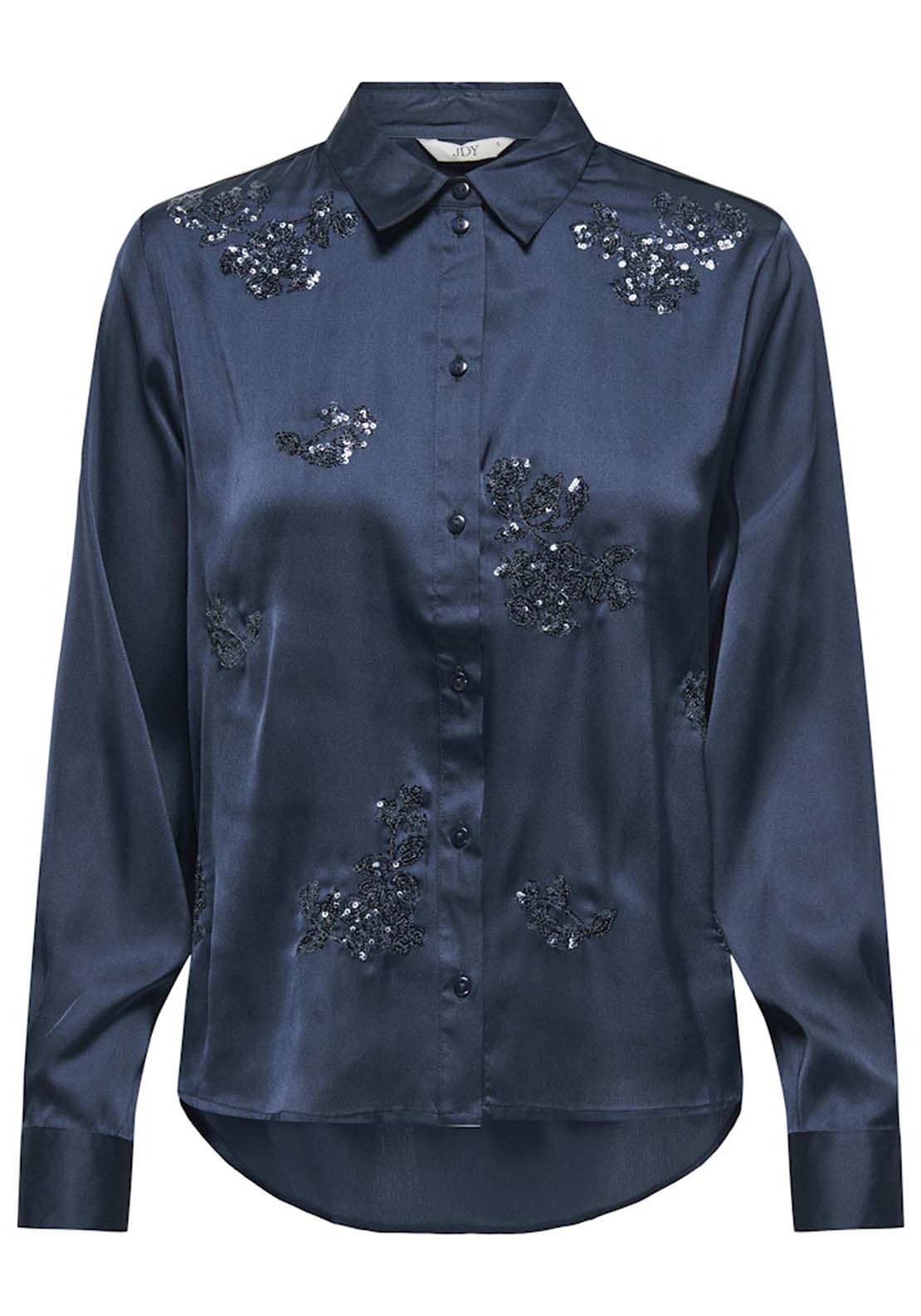 Jdy Long Sleeve Sequin Shirt - Black 1 Shaws Department Stores