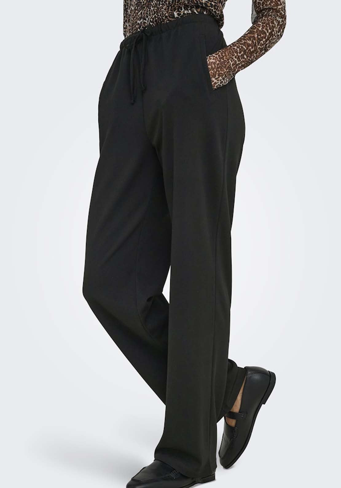 Jdy Wide Leg String Trousers - Black 3 Shaws Department Stores
