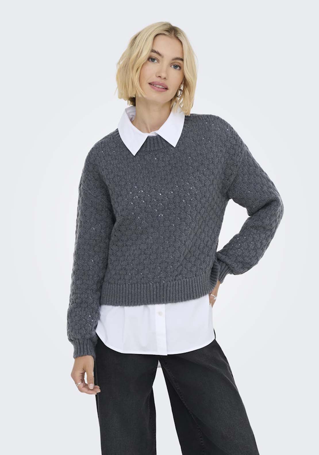Jdy Long Sleeve Pullover - December Sky 1 Shaws Department Stores