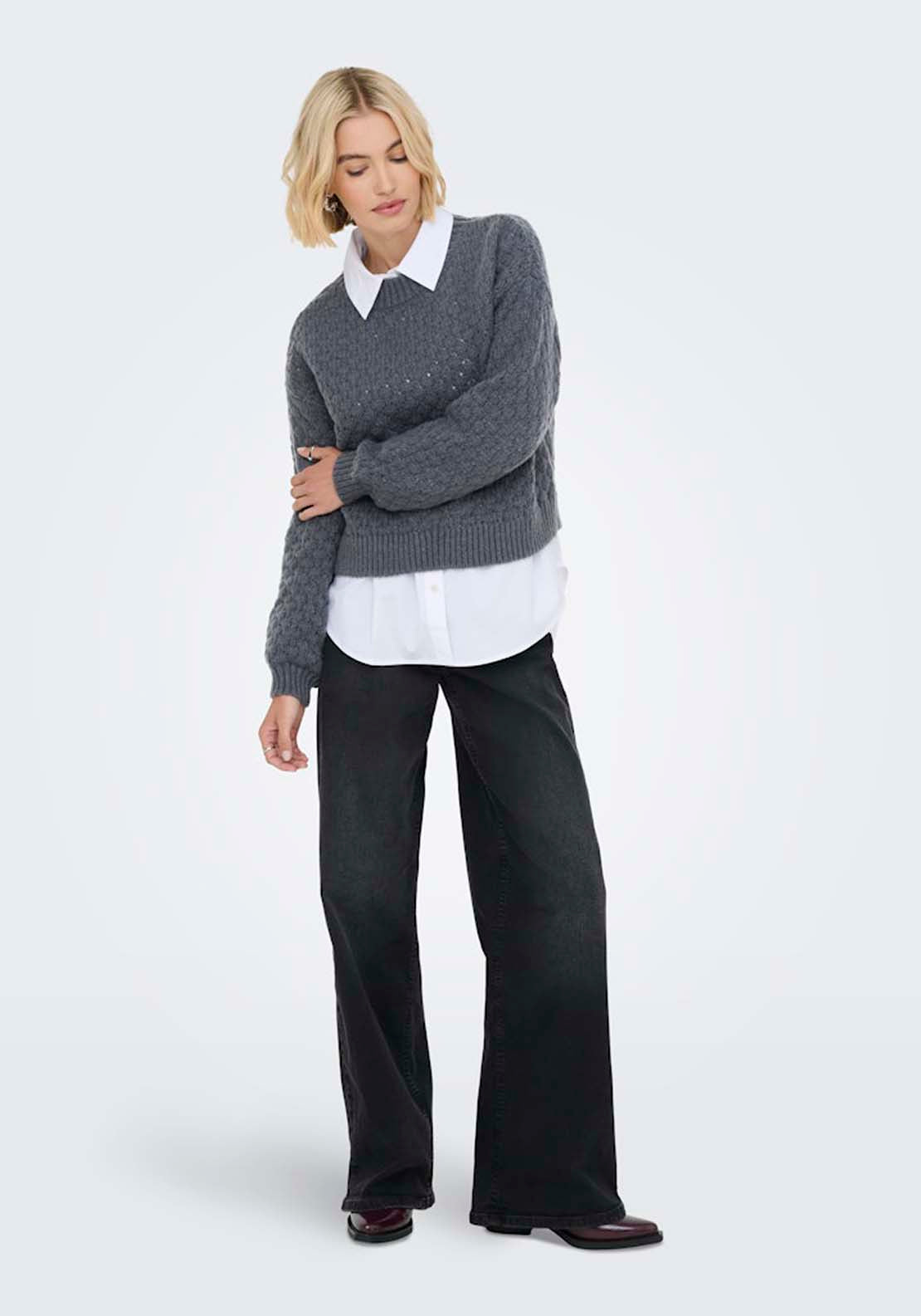 Jdy Long Sleeve Pullover - December Sky 5 Shaws Department Stores