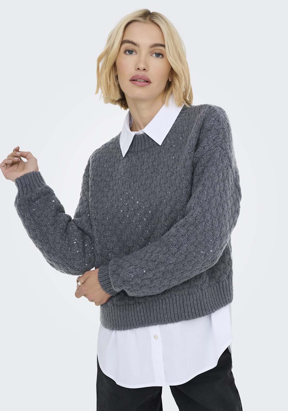 Jdy Long Sleeve Pullover - December Sky 4 Shaws Department Stores