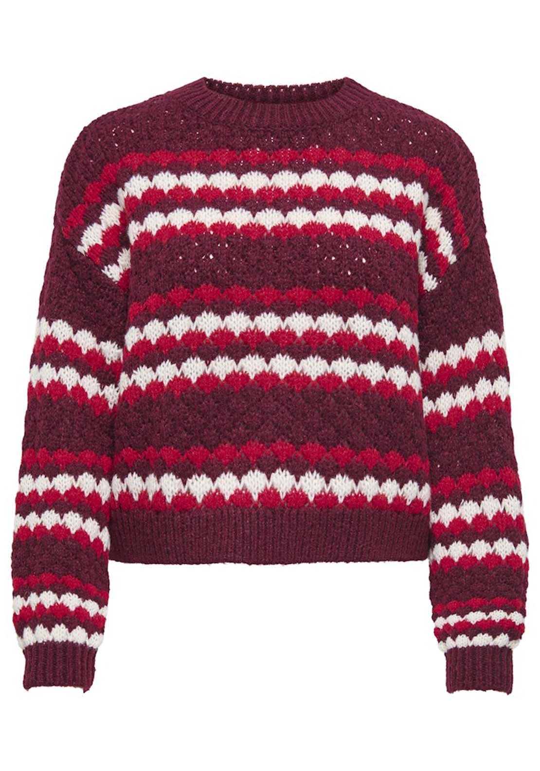 Jdy Long Sleeve Pullover - Maroon Banner/sandshell 1 Shaws Department Stores