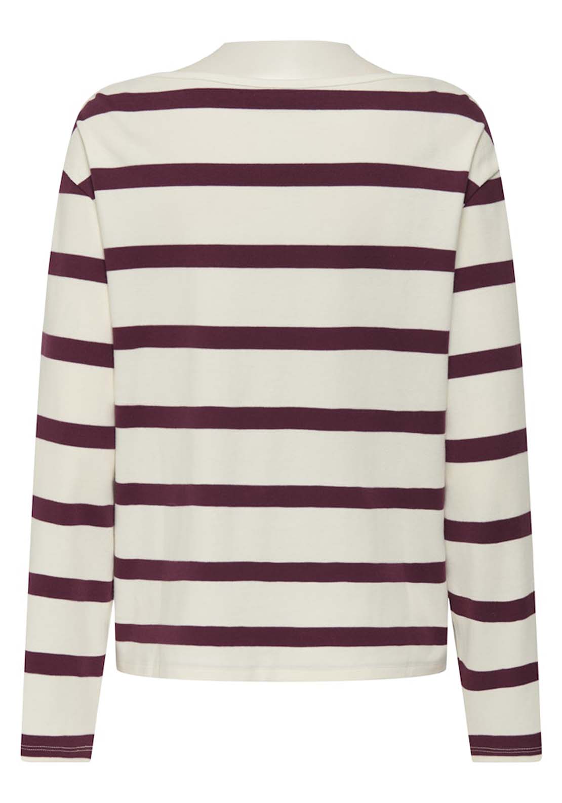 Jdy Long Sleeve Top - Cloud Dancer Maroon Banner 2 Shaws Department Stores