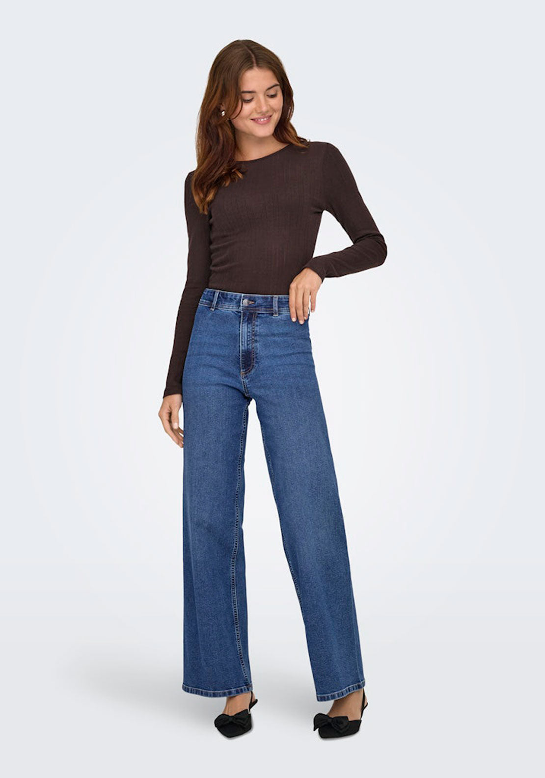 Jdy High Waist Wide Leg Jeans - Blue 5 Shaws Department Stores