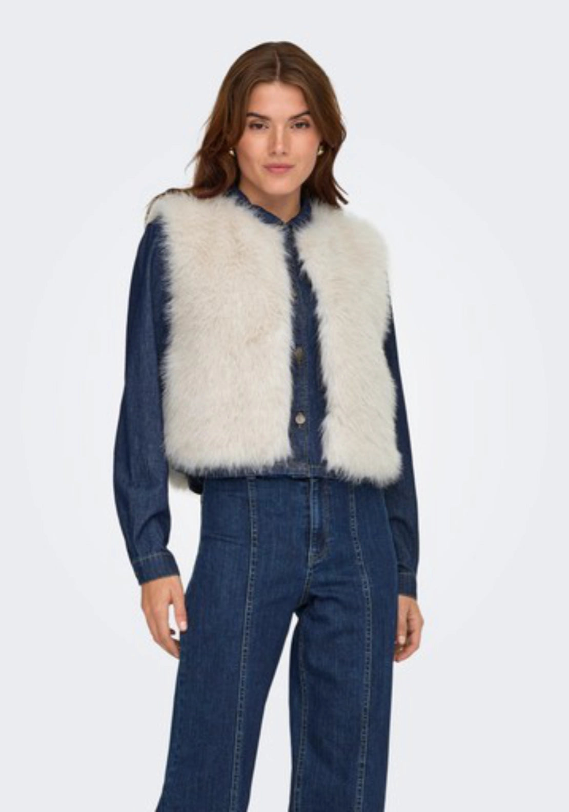 Ora Faux Fur Waistcoat - Birch