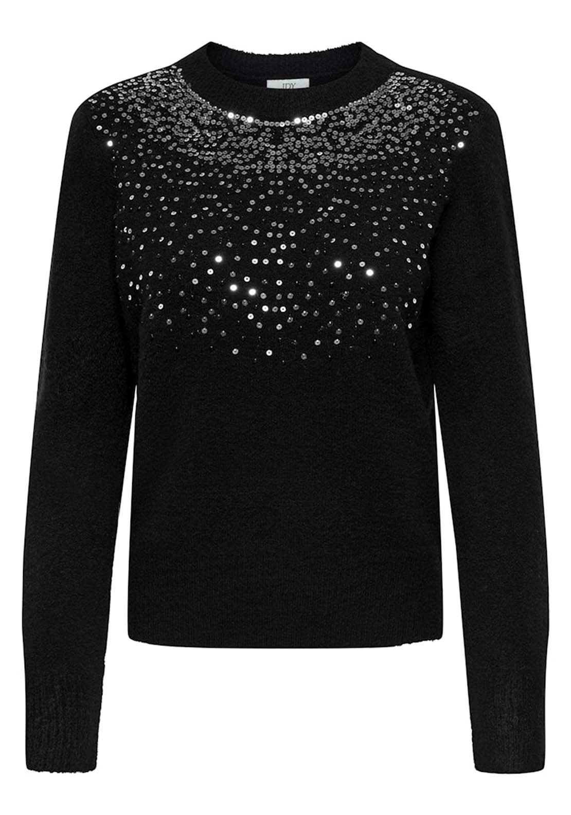 Jdy Long Sleeve Jumper With Sequins - Black Dtm Sequins 1 Shaws Department Stores