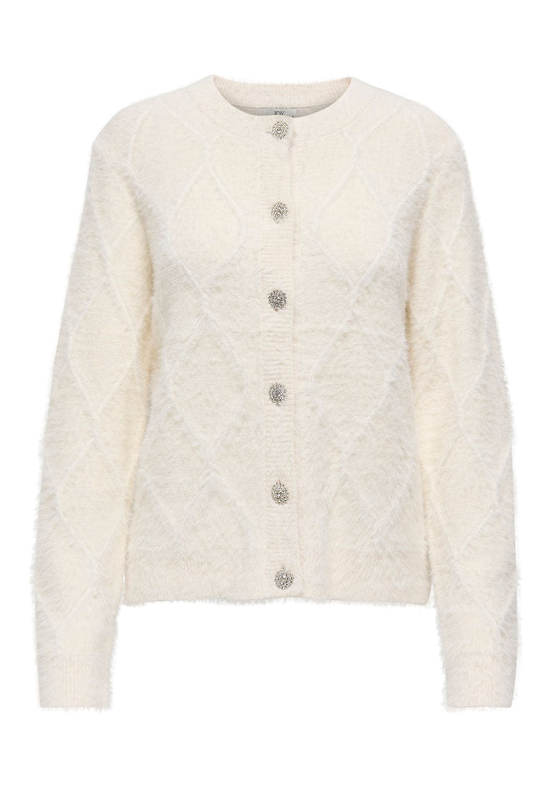 Jdy Long Sleeve Round Neck Cardigan - Ecru 6 Shaws Department Stores
