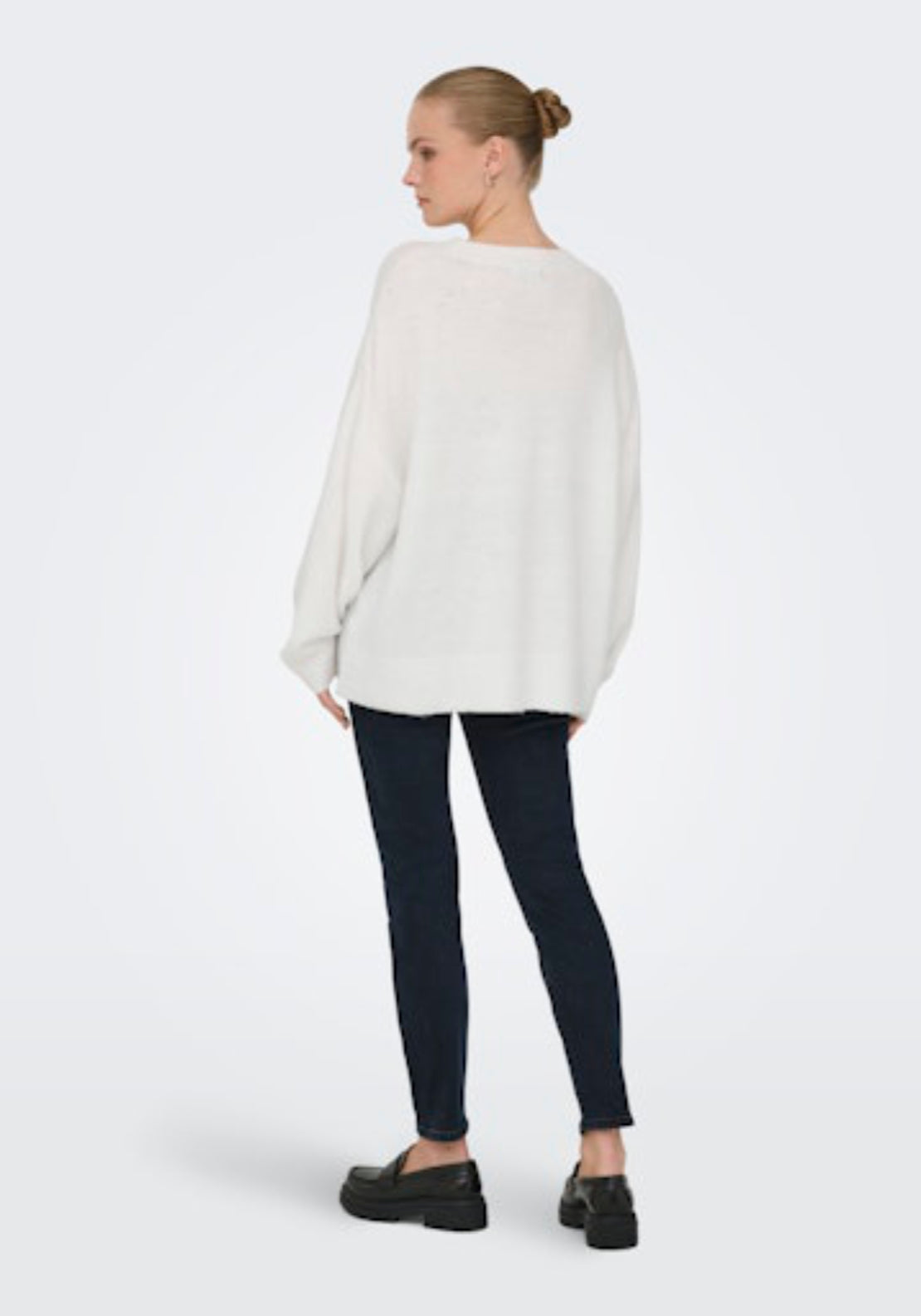 Jdy Sonja Long Sleeve O-Neck Pullover - White 2 Shaws Department Stores