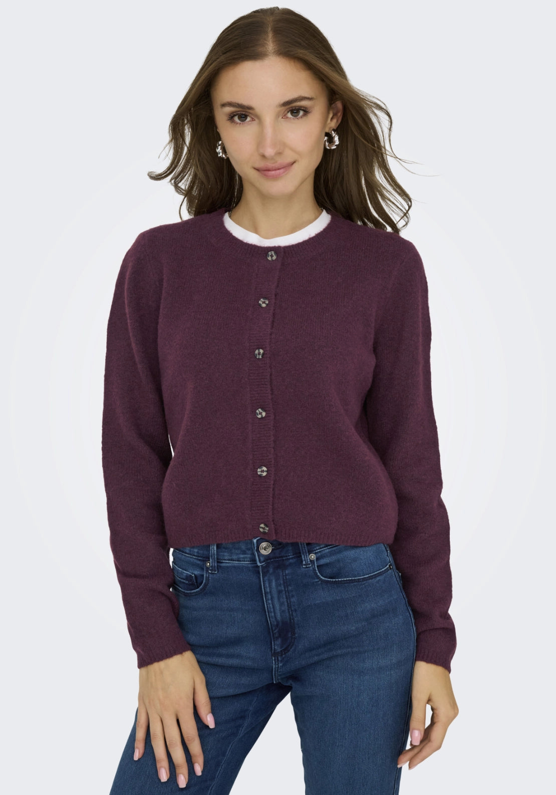Chloe Long Sleeve Cardigan - Winetasting Melange