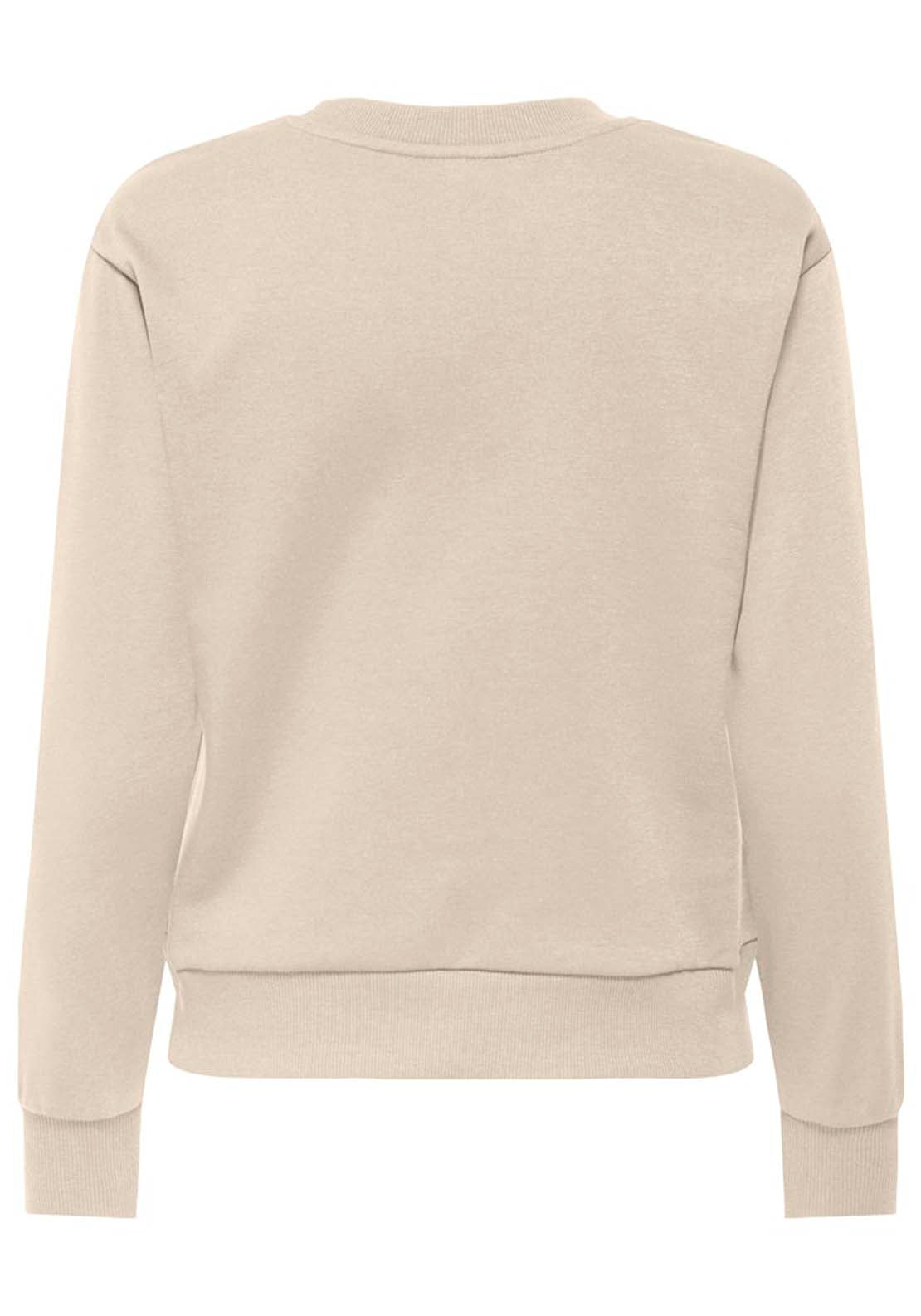 Jdy Long Sleeve Round Neck Sweatshirt - Tapioca Tone In Tone 2 Shaws Department Stores