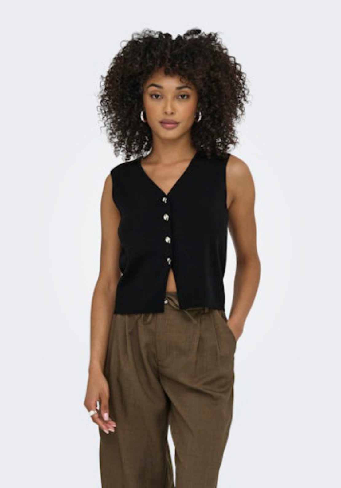 Astra Sleeveless Vest - Black