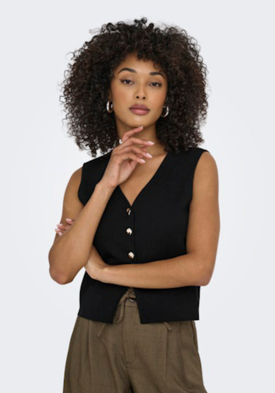 Astra Sleeveless Vest - Black
