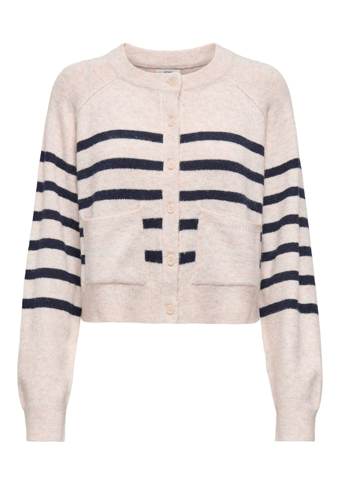 Jdy Long Sleeve Roudn Neck Short Cardigan - Whitecap Gray Navy 1 Shaws Department Stores