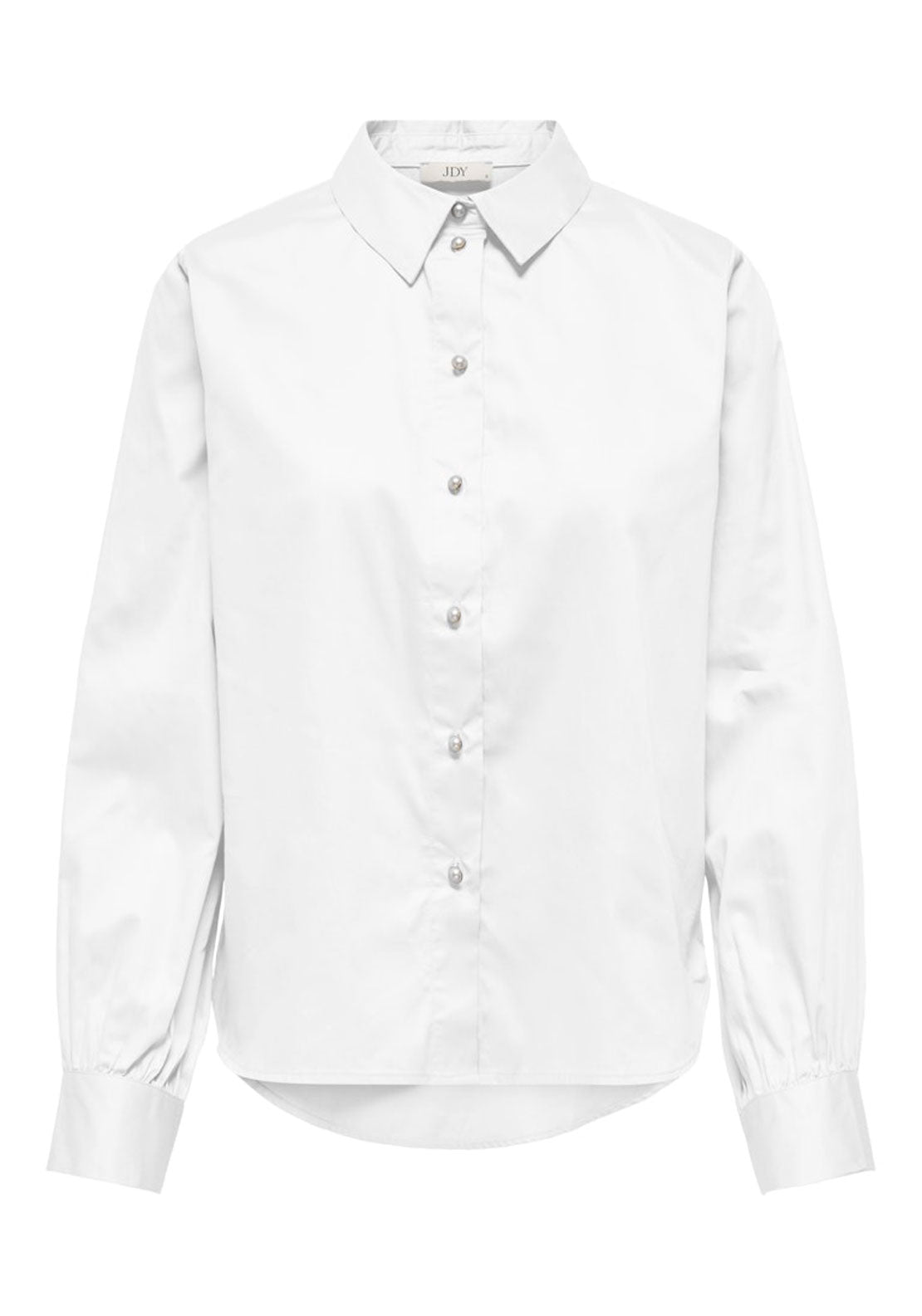 Jdy Long Sleeve Pearl Shirt - White 1 Shaws Department Stores