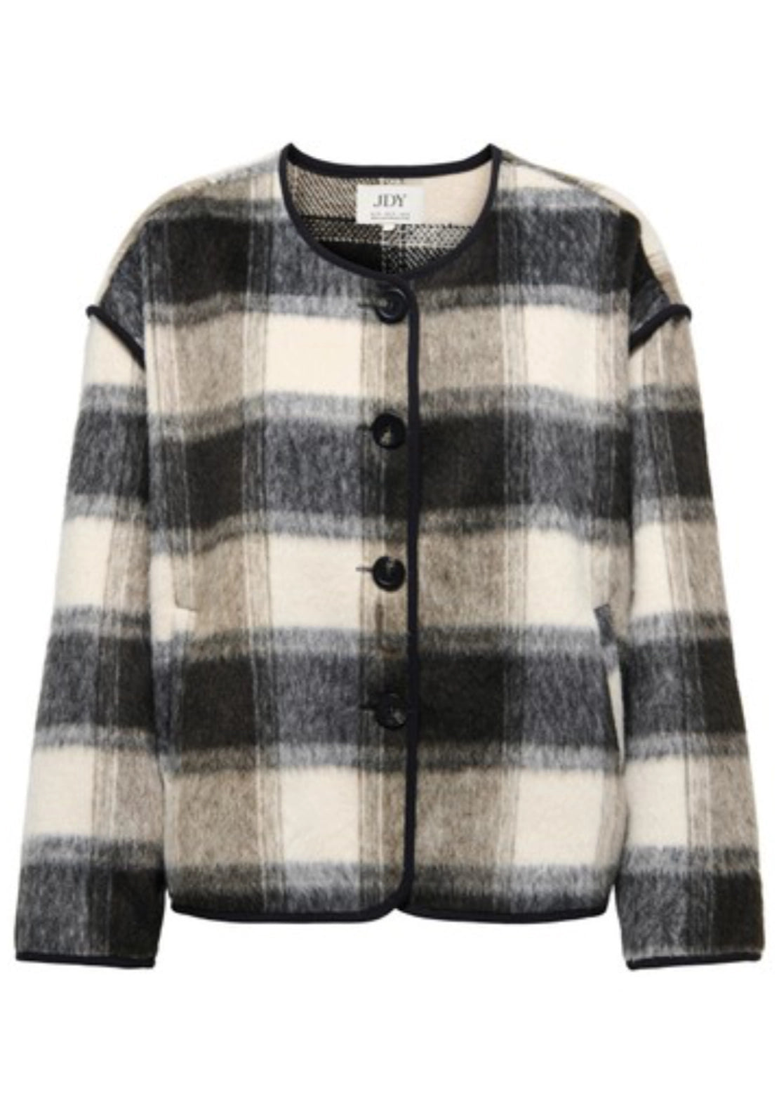 Salome Long Sleeve Brushed Jacket - White