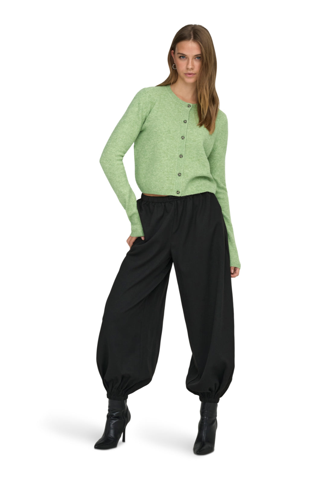 Jdy Chloe Long Sleeve Cardigan - Reseda Melange 3 Shaws Department Stores