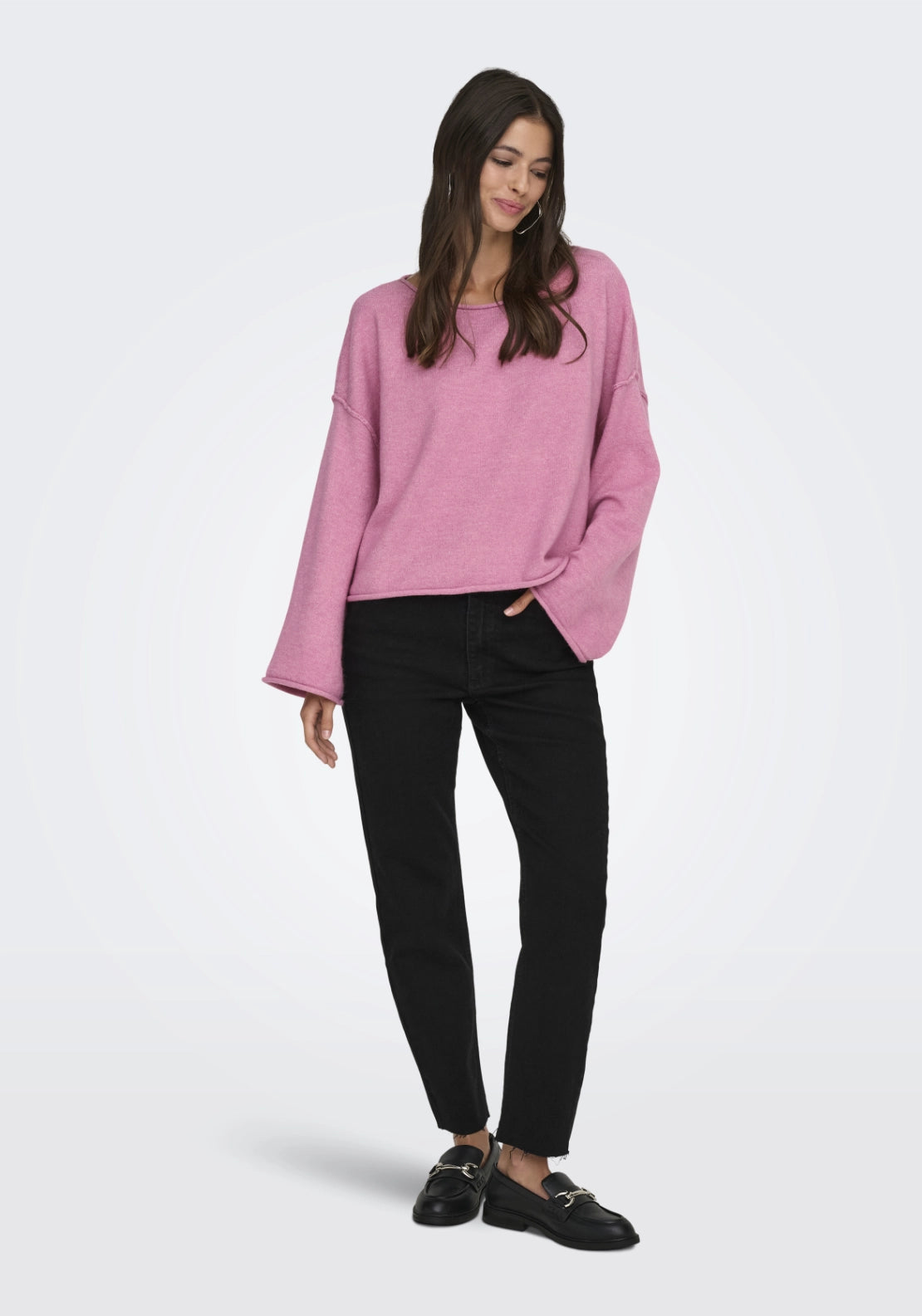 Rue Life Long Sleeve Boat Neck Pullover - Cashmere Rose