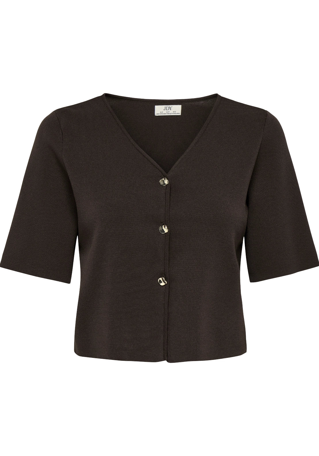 Astra V-Neck Button Cardigan - Brown