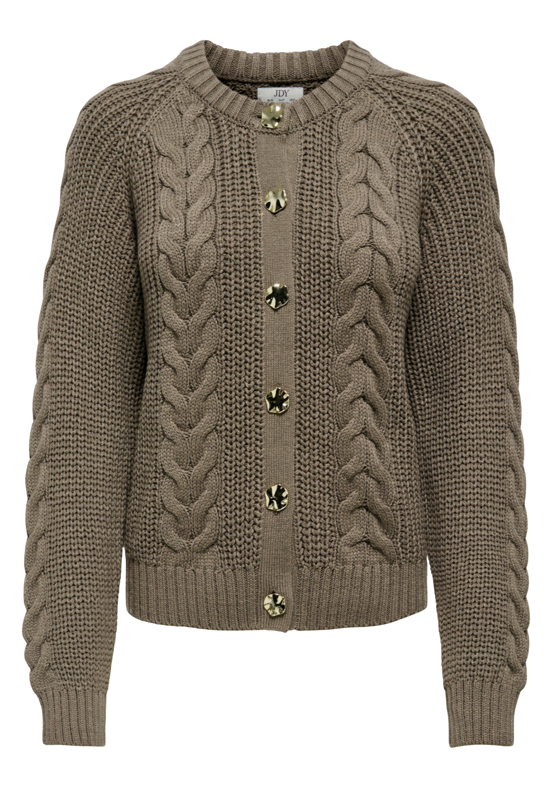 Jdy Carmella Long Sleeve Cable Cardigan - Walnut 6 Shaws Department Stores