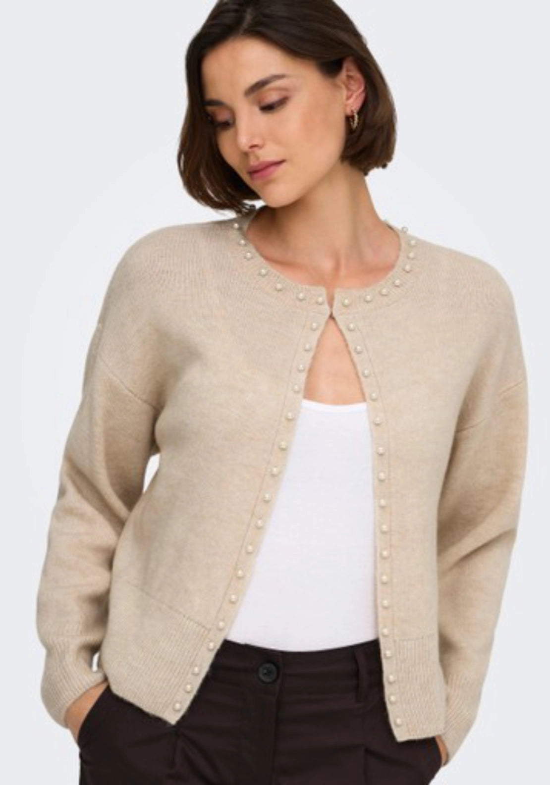 Emmali Long Sleeve Cardigan - Beige