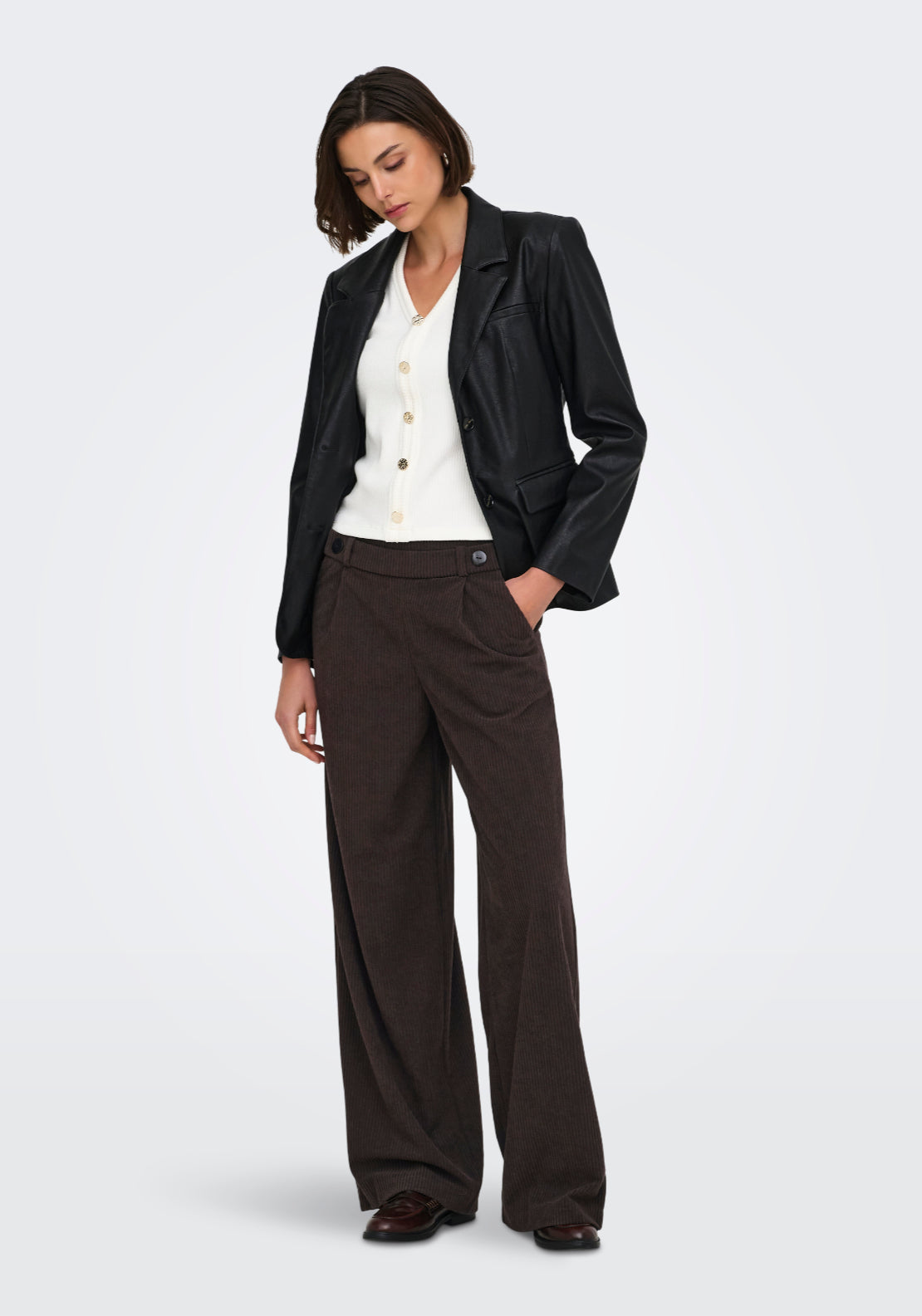 Jdy Geggo Cord Trousers - Brown 5 Shaws Department Stores
