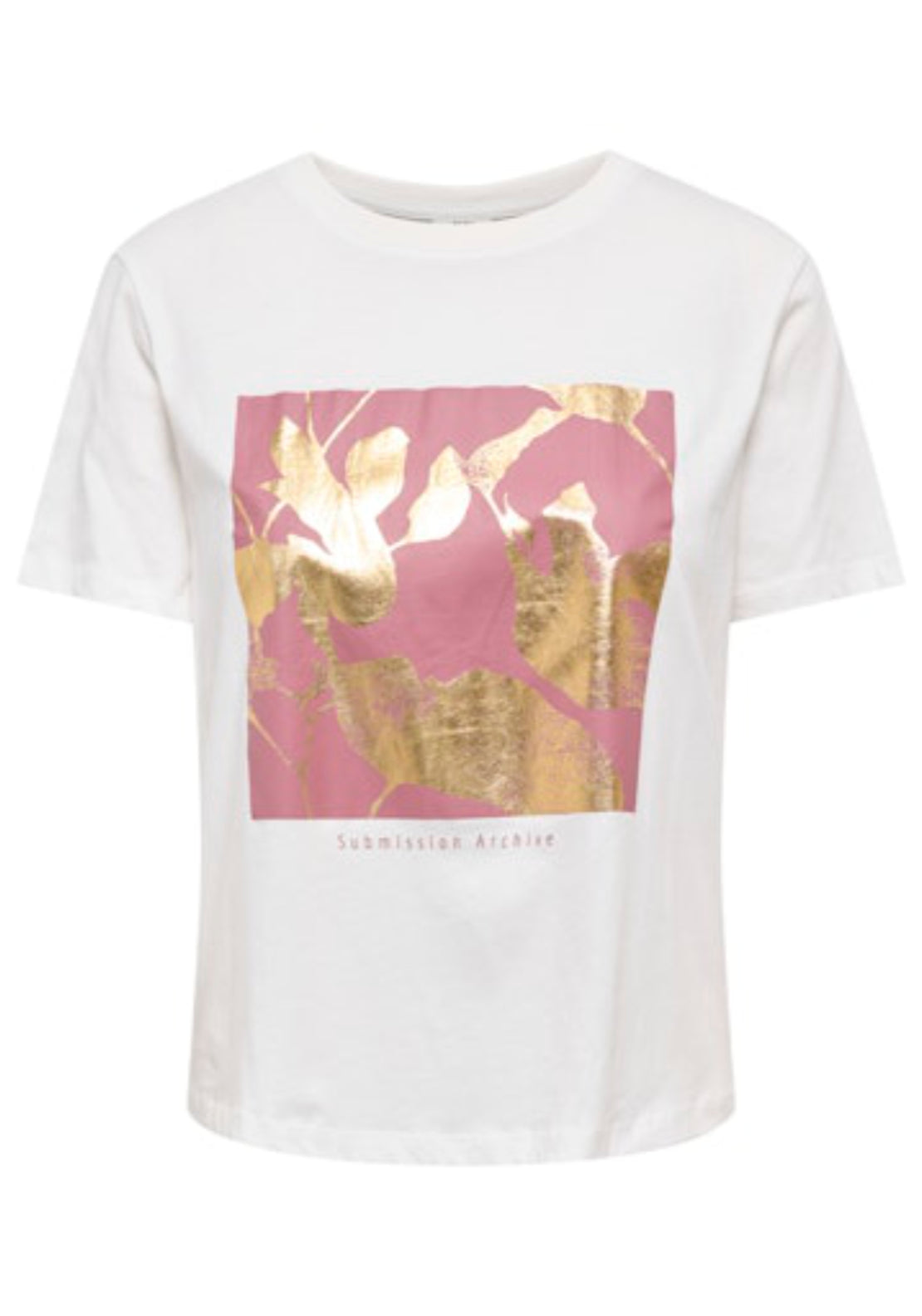 Lima Short Sleeve Print T-Shirt - Cloud Dancer Archive Deco Rose