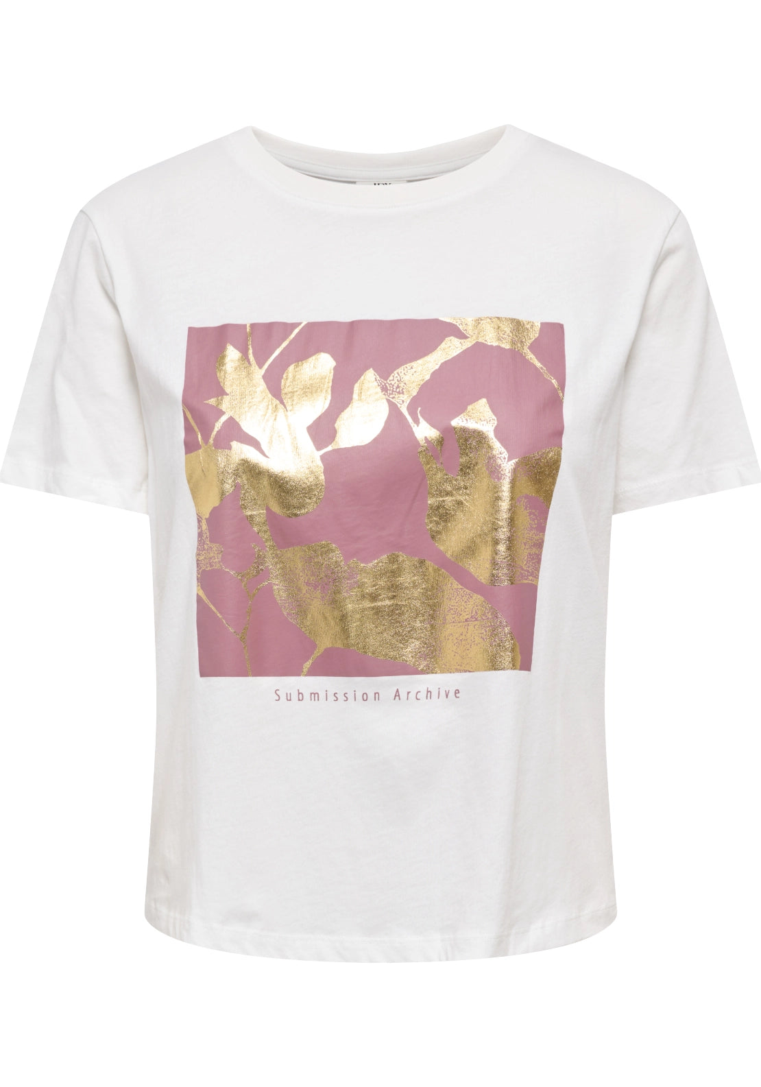 Lima Short Sleeve Print T-Shirt - Cloud Dancer Archive Deco Rose