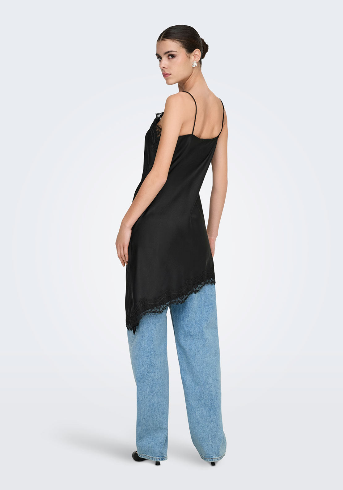 Jdy Fifi Sleveless Asymetric Lace Dress - Black 2 Shaws Department Stores